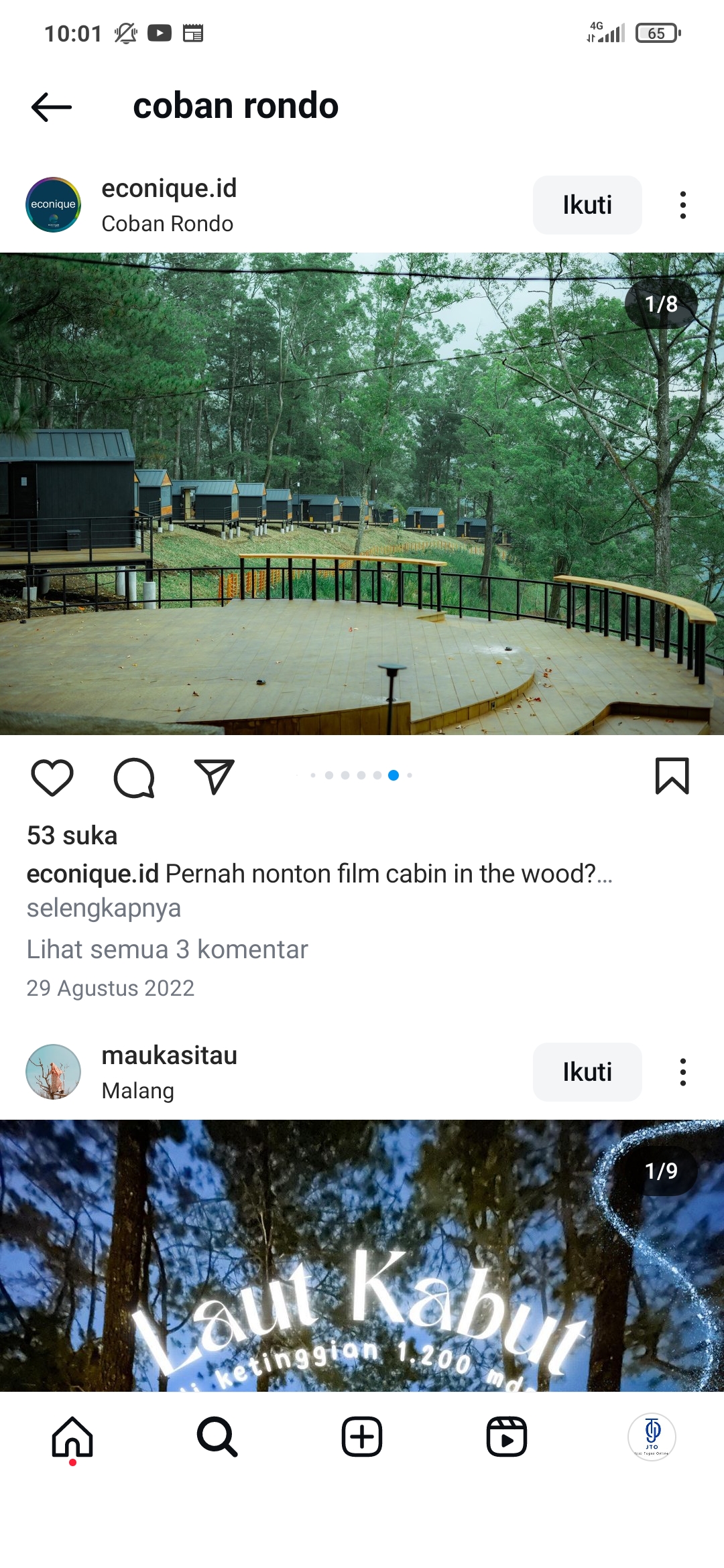Glamping di kawasan Coban Rondo