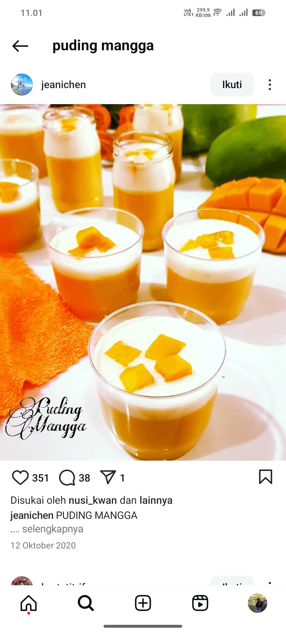 Puding Mangga Fla Creamy