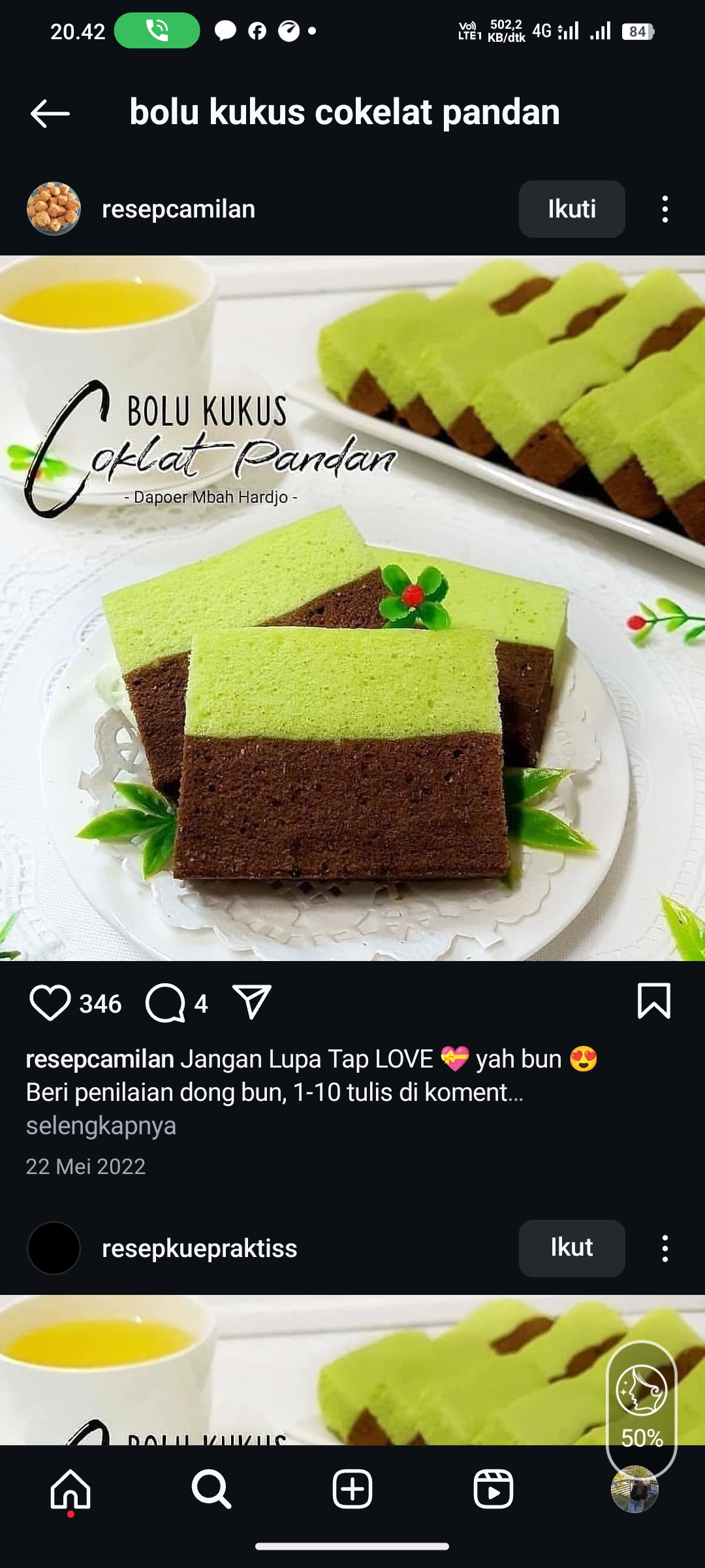Bolu Kukus Cokelat Pandan