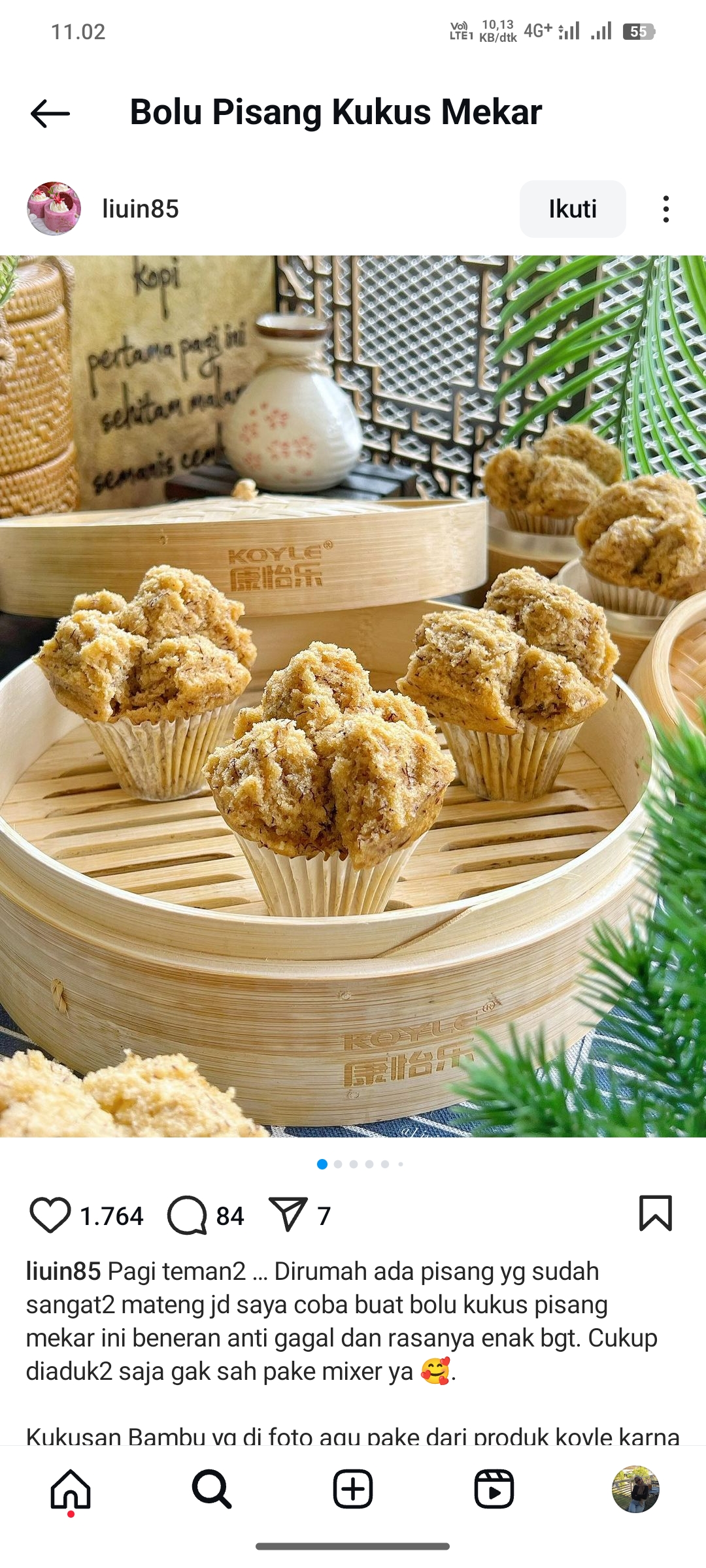 Bolu Pisang Kukus Mekar