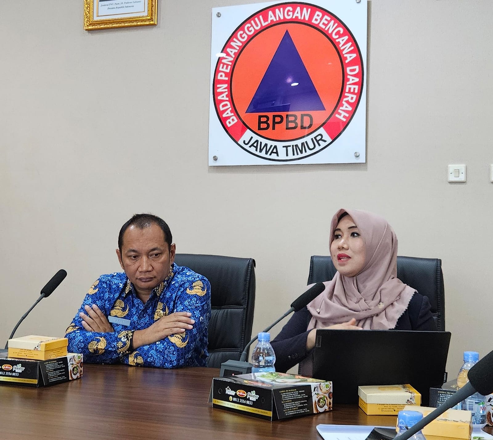 PANTAU: Anggota Komite III DPD RI Lia Istifhama lakukan kunjungan kerja ke Kantor BPBD Jatim, Senin (25/11/24).
