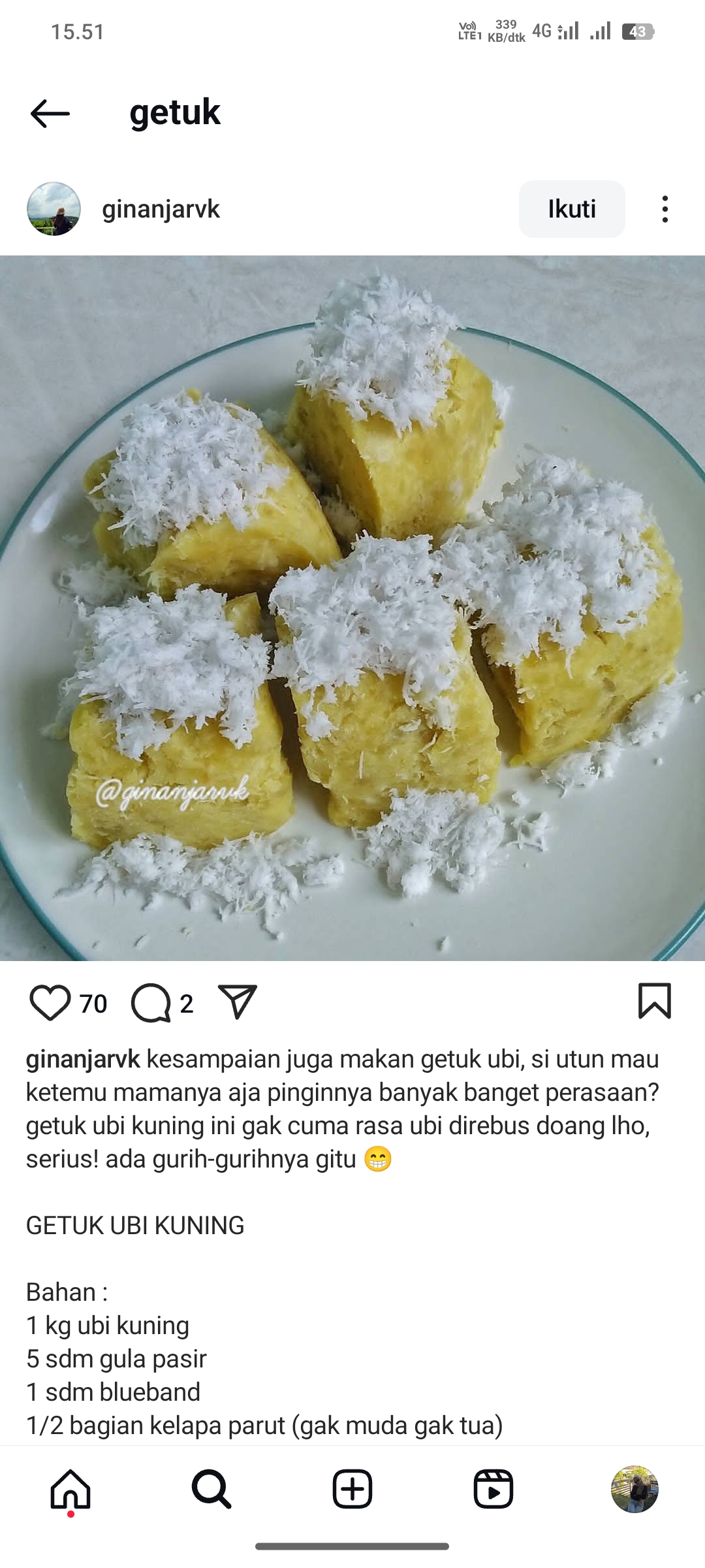 Getuk Ubi Kuning