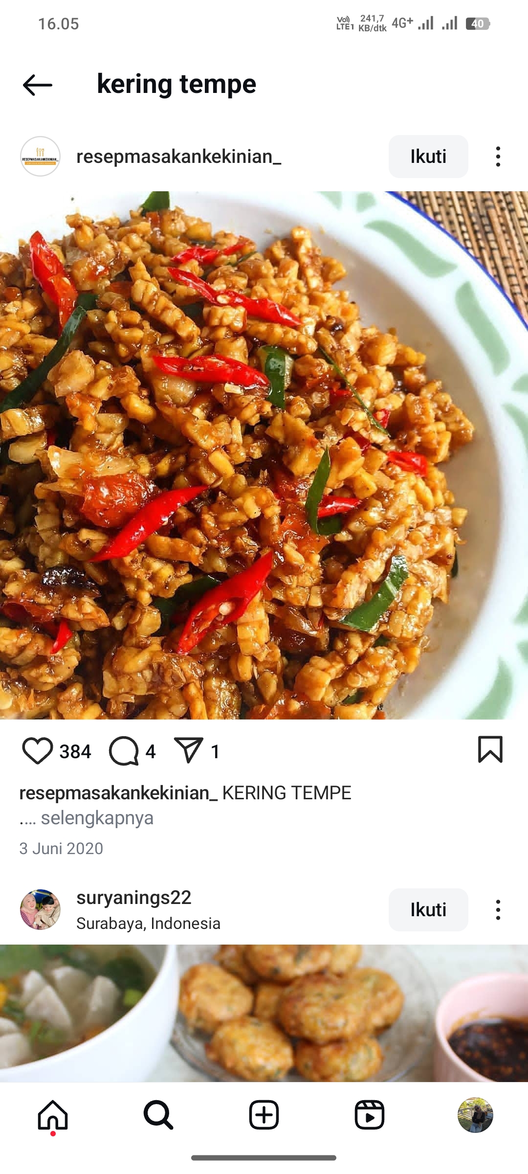 Kering Tempe