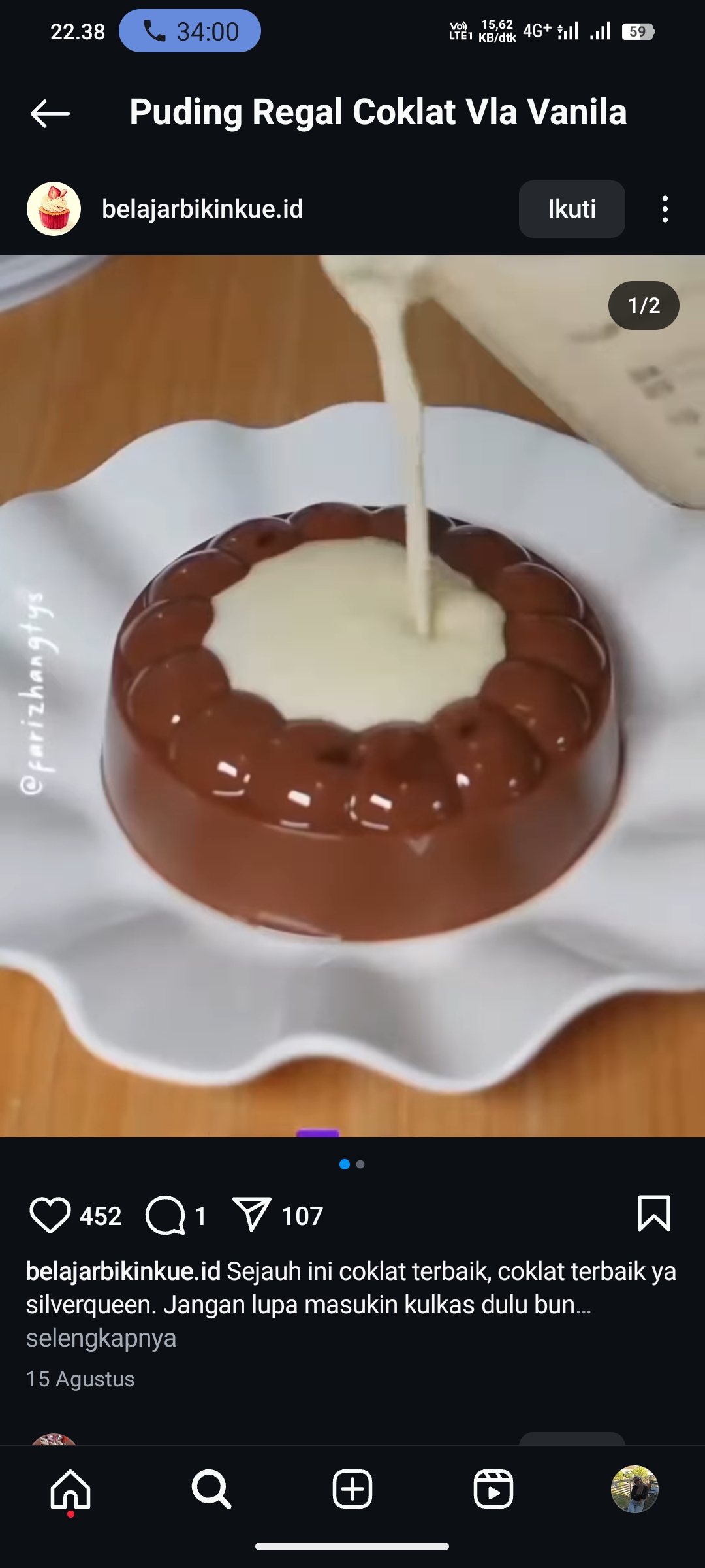 Ilustrasi Puding Regal Coklat Vla Vanila