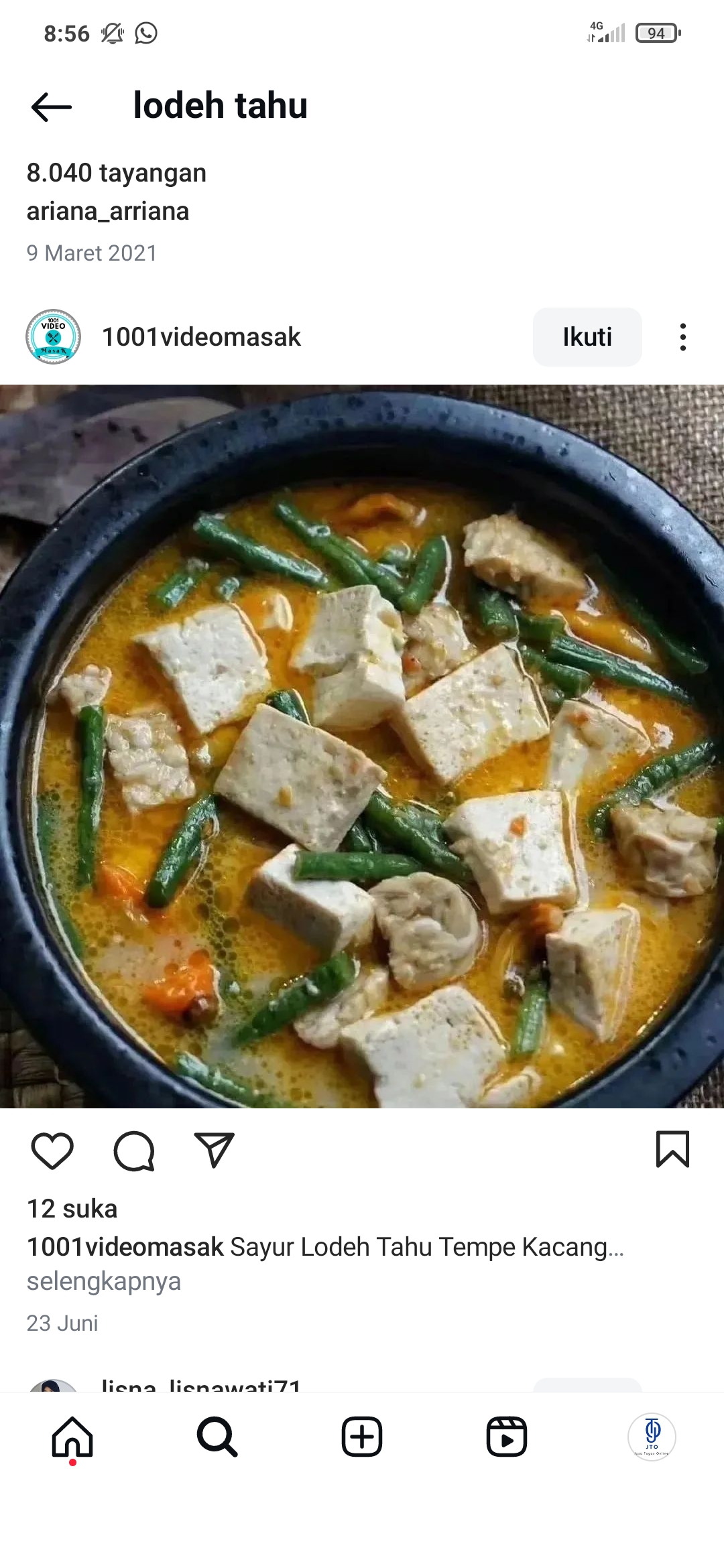 Sayur Lodeh Tahu super enak