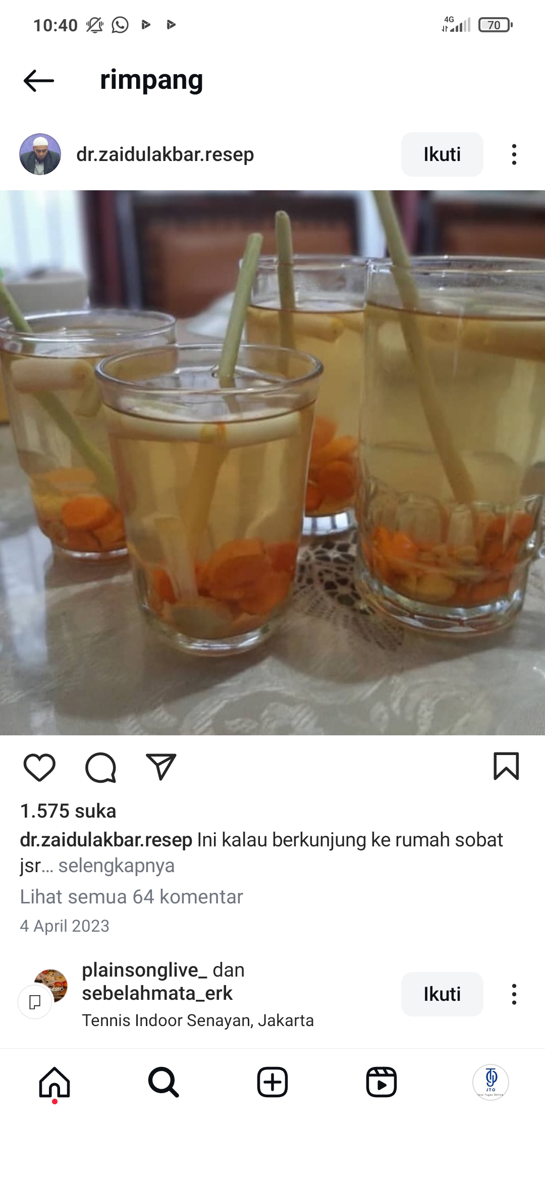 Resep Minuman rimpang penghangat badan