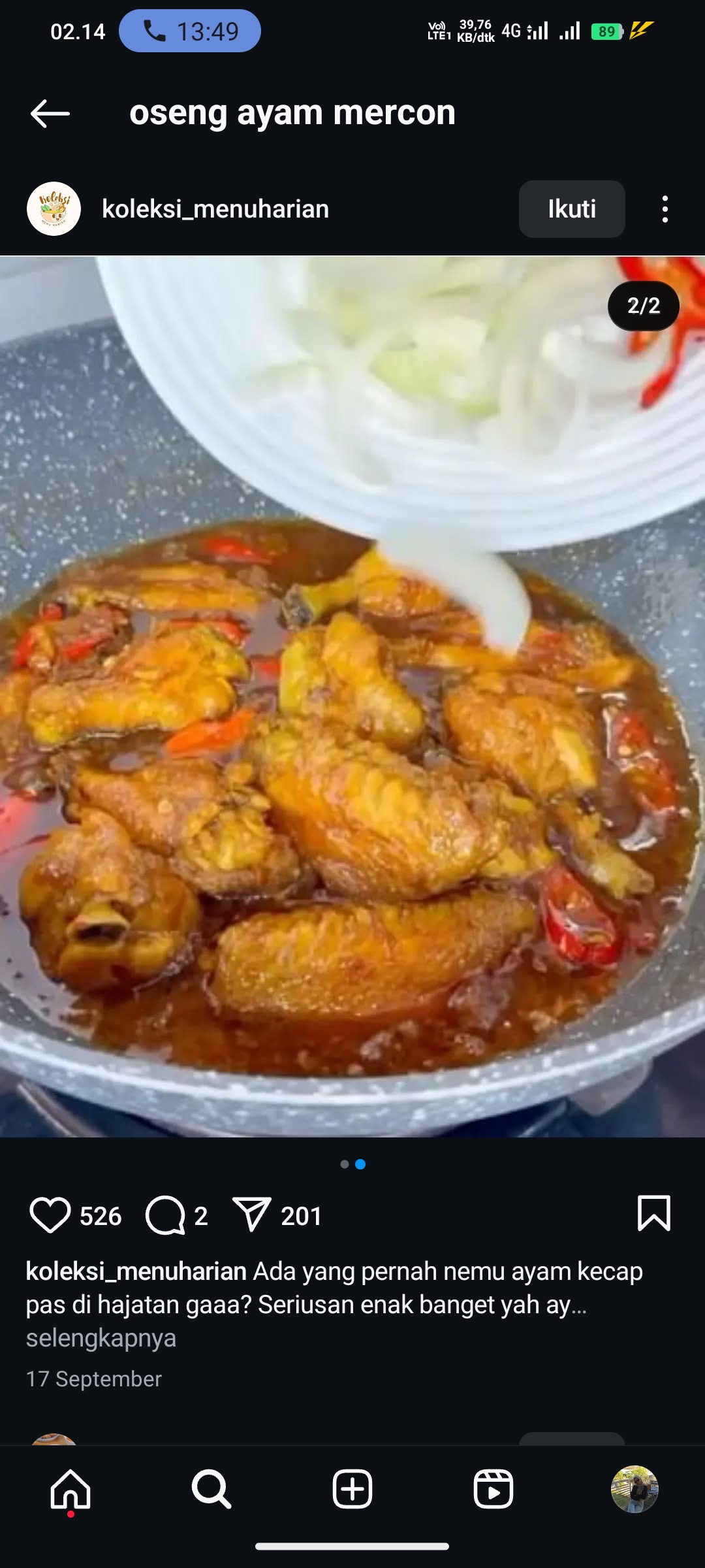 Oseng Ayam Mercon
