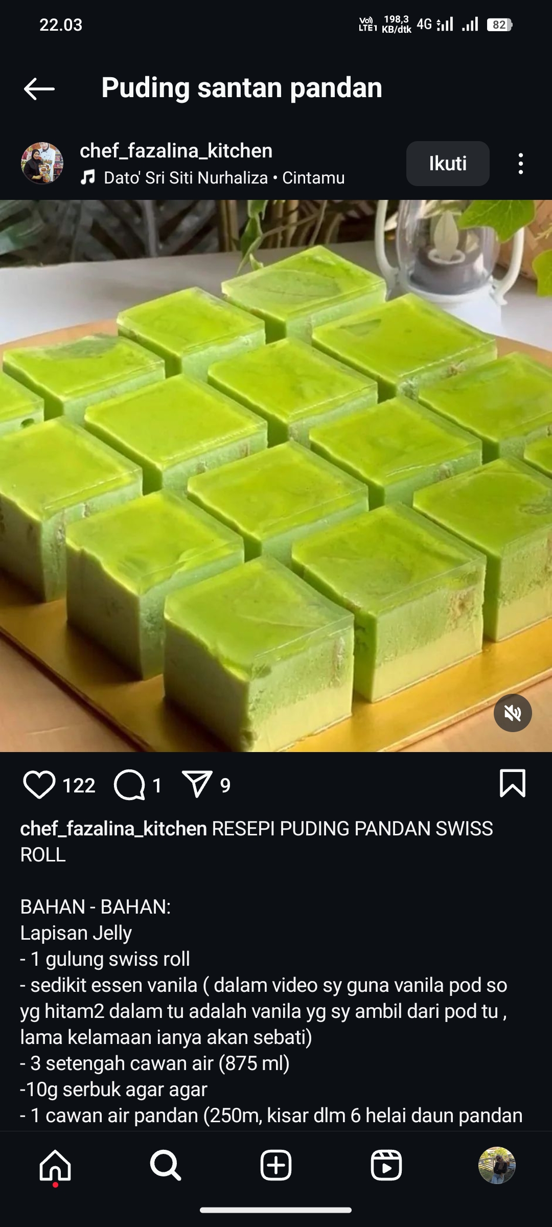 Ilustrasi Puding Santan Pandan