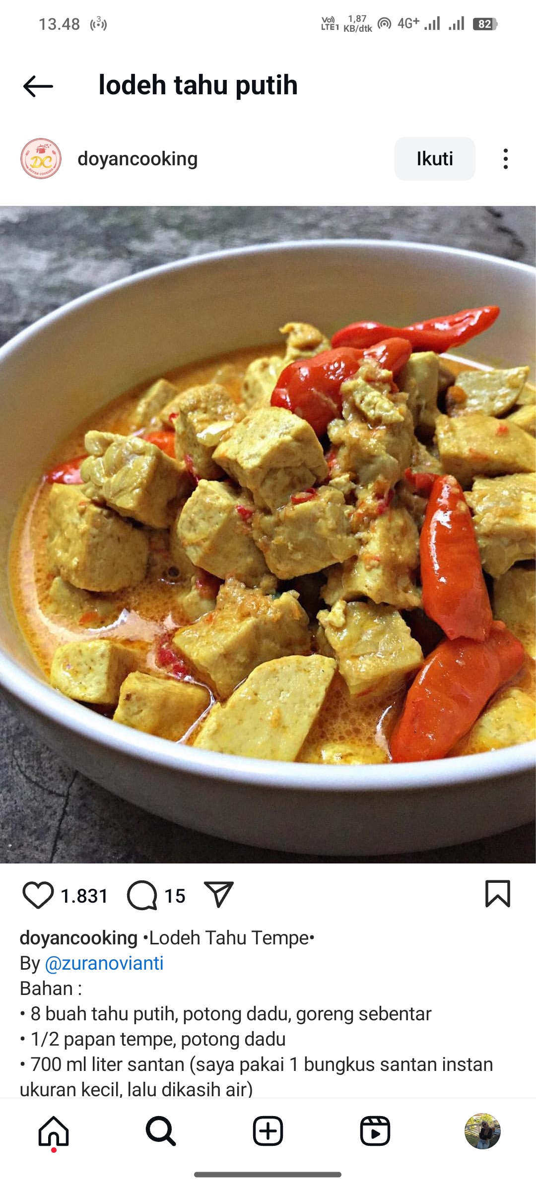 Lodeh Tahu Putih