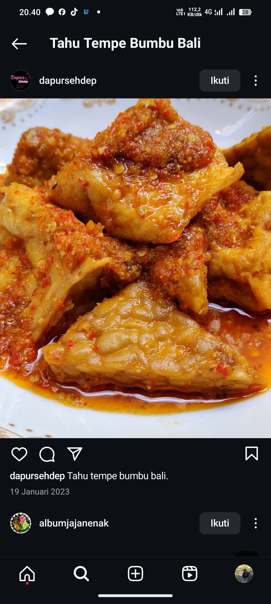 Tahu Tempe Bumbu Bali