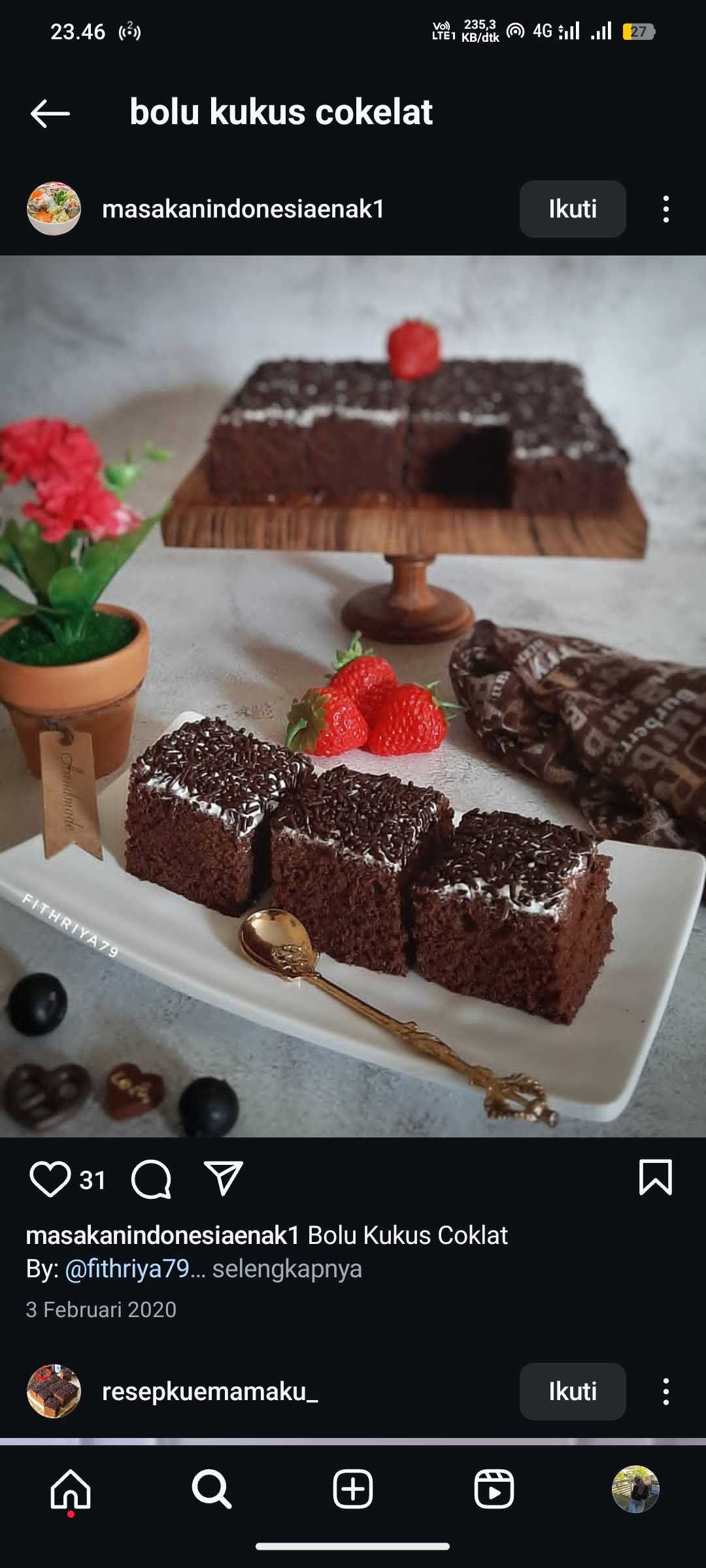 Bolu Kukus Cokelat