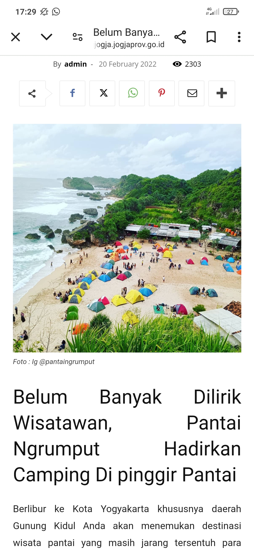 Pantai Ngrumput Gunung Kidul Yogyakarta