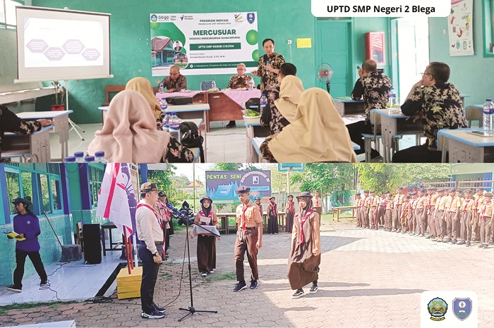 TINGKATKAN KUALITAS PENDIDIKAN: Geleri kegiatan yang dilaksanakan SMPN 2 Blega. (SMPN 2 BLEGA UNTUK JPRM)