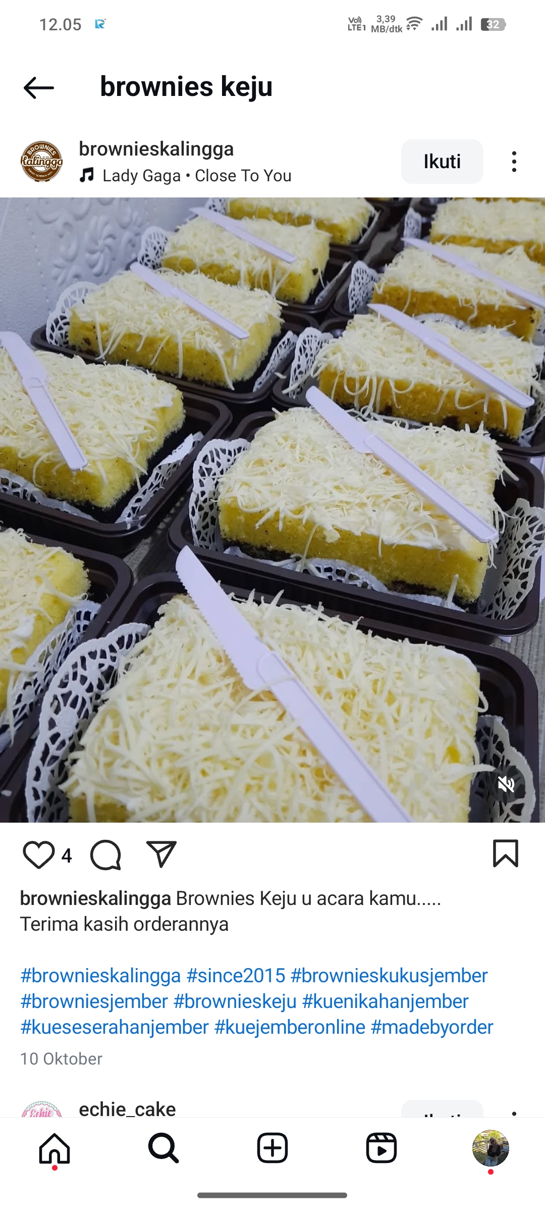 Brownies Keju Kukus