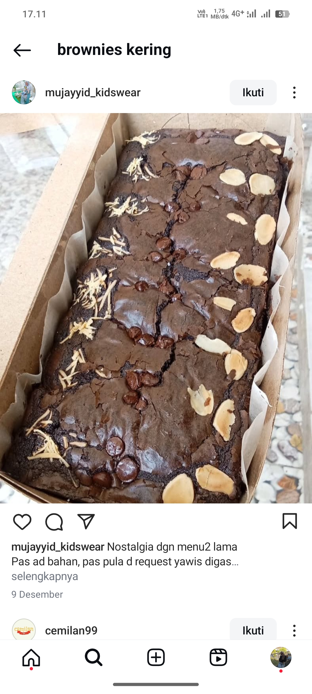 Brownies Kering