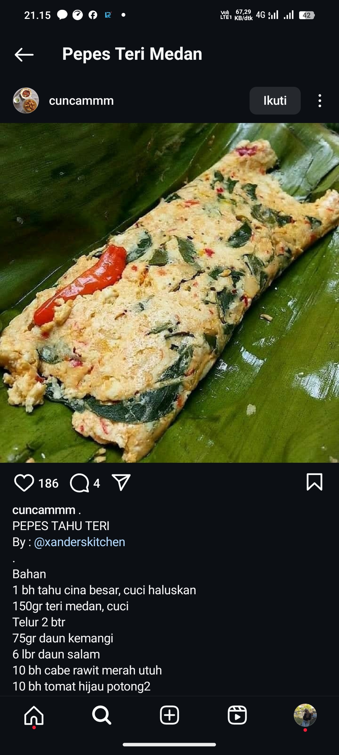 Ilustrasi Pepes Teri Medan