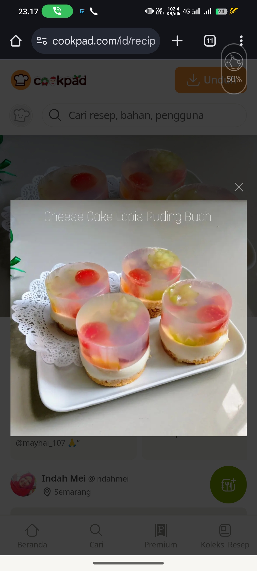 Cheese Cake Lapis Puding Buah