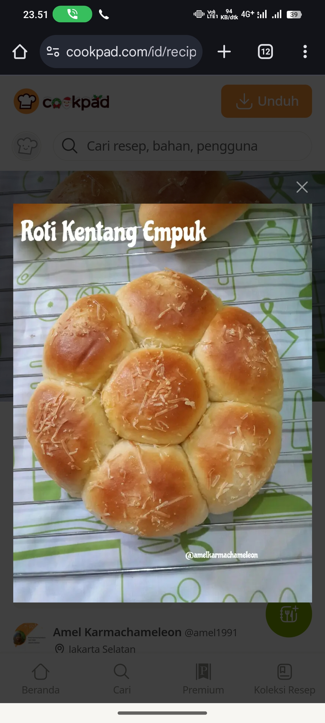 Roti Sobek Kentang