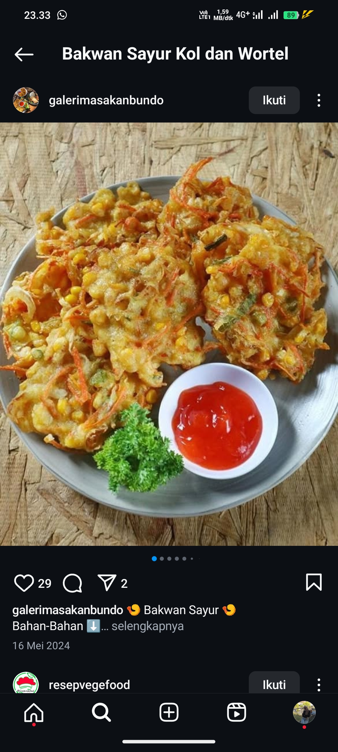 Bakwan Sayur Kol dan Wortel