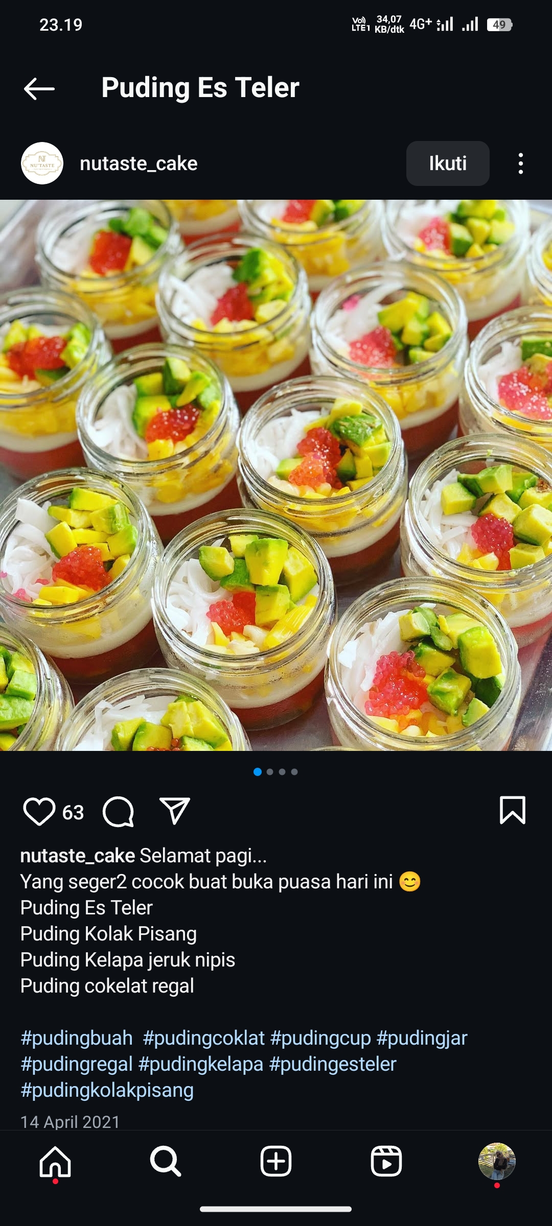 Puding Es Teler