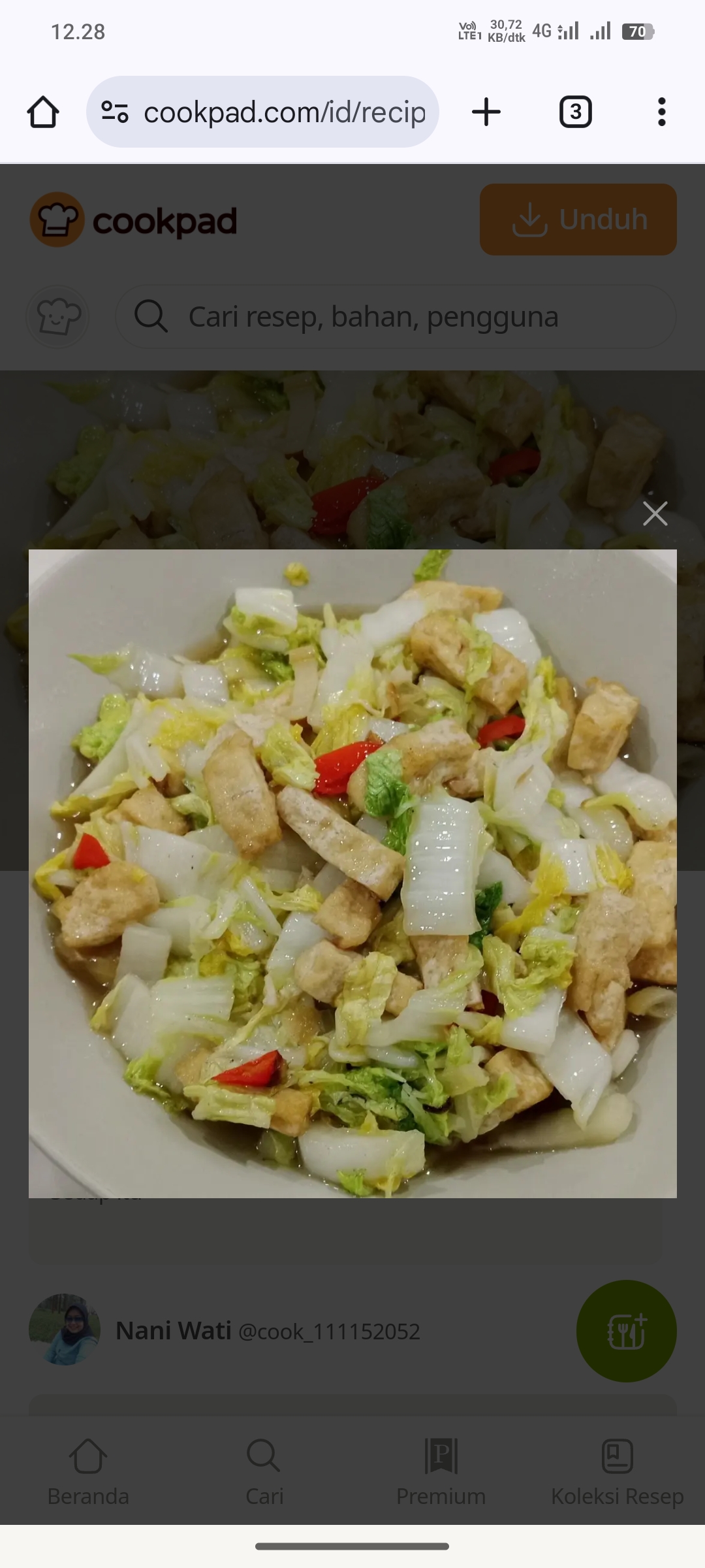 Tumis Sawi Putih dan Tahu