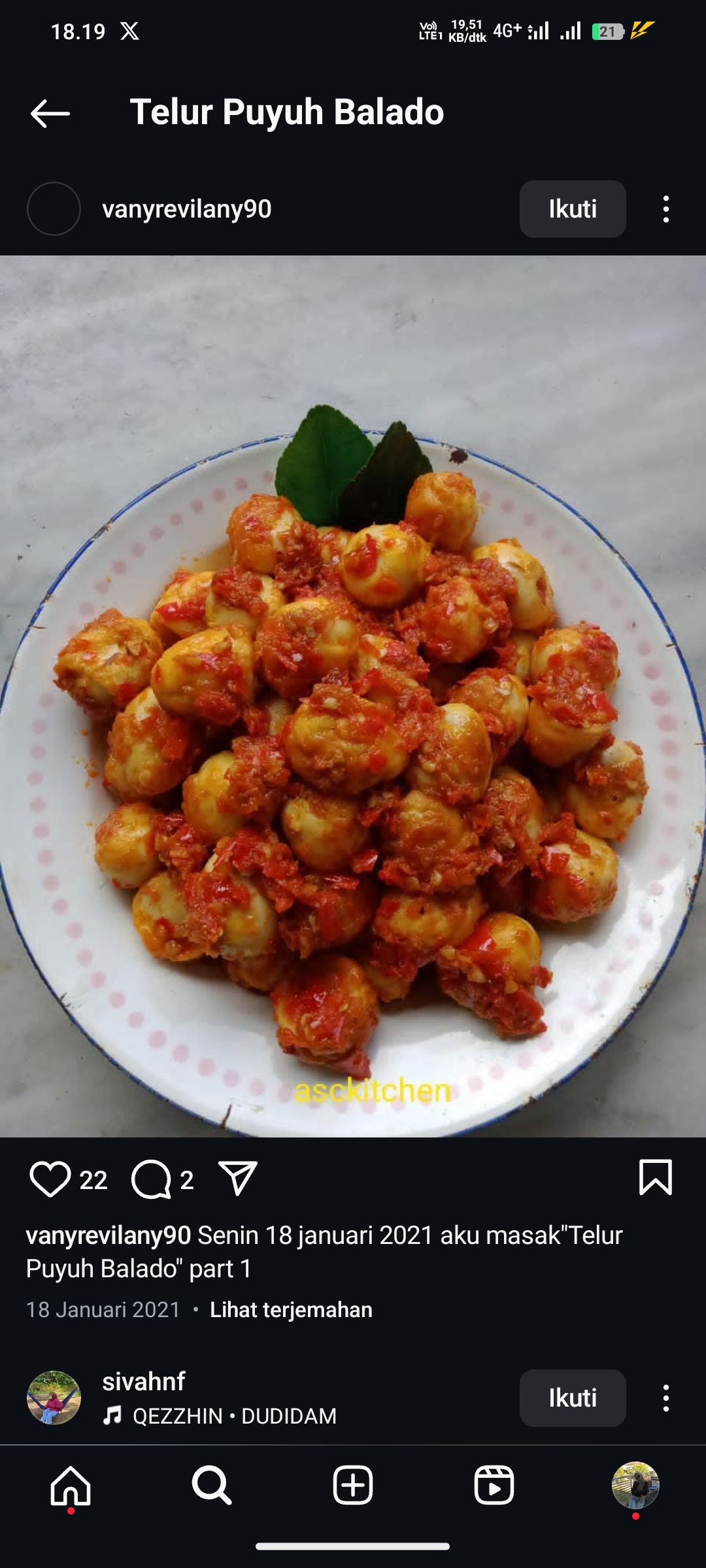 Telur Puyuh Balado