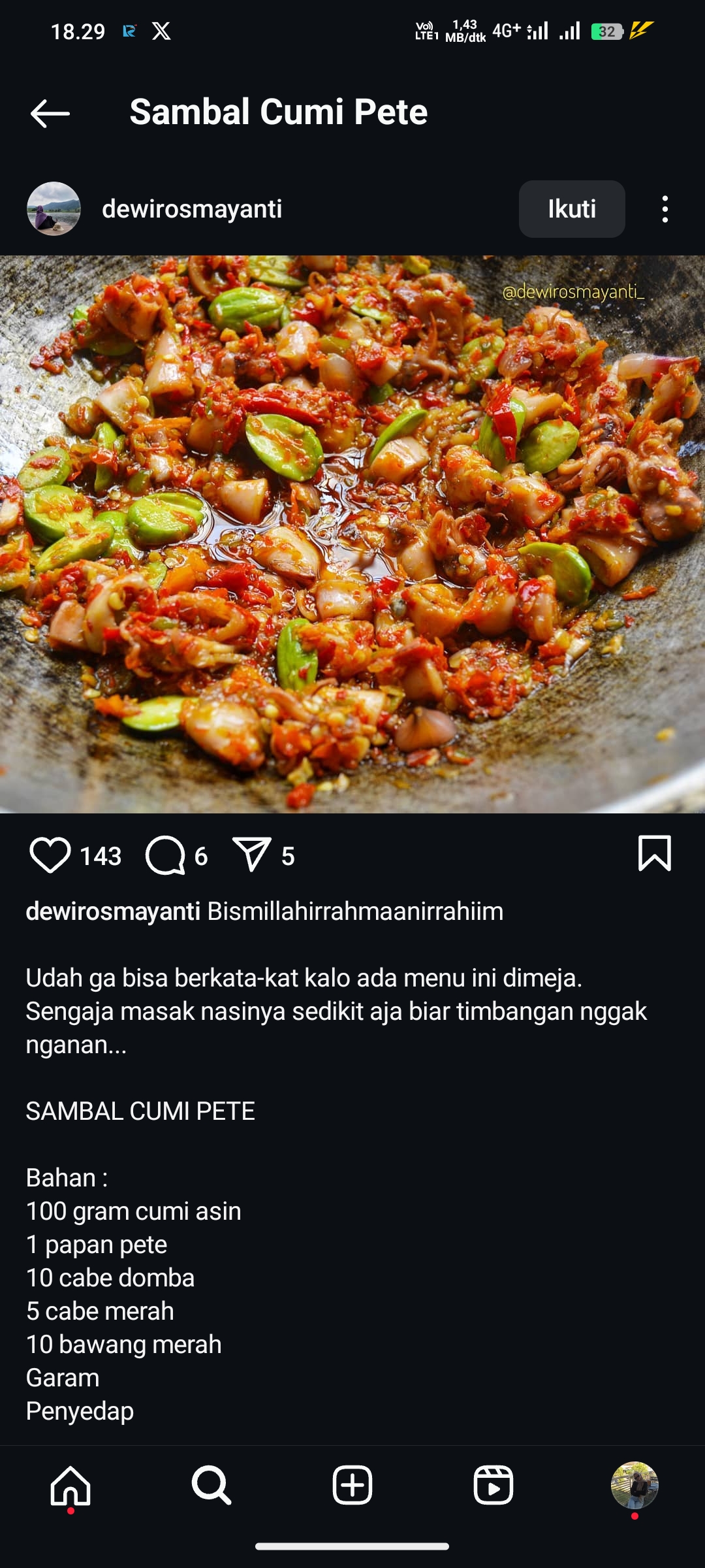 Sambal Cumi Pete