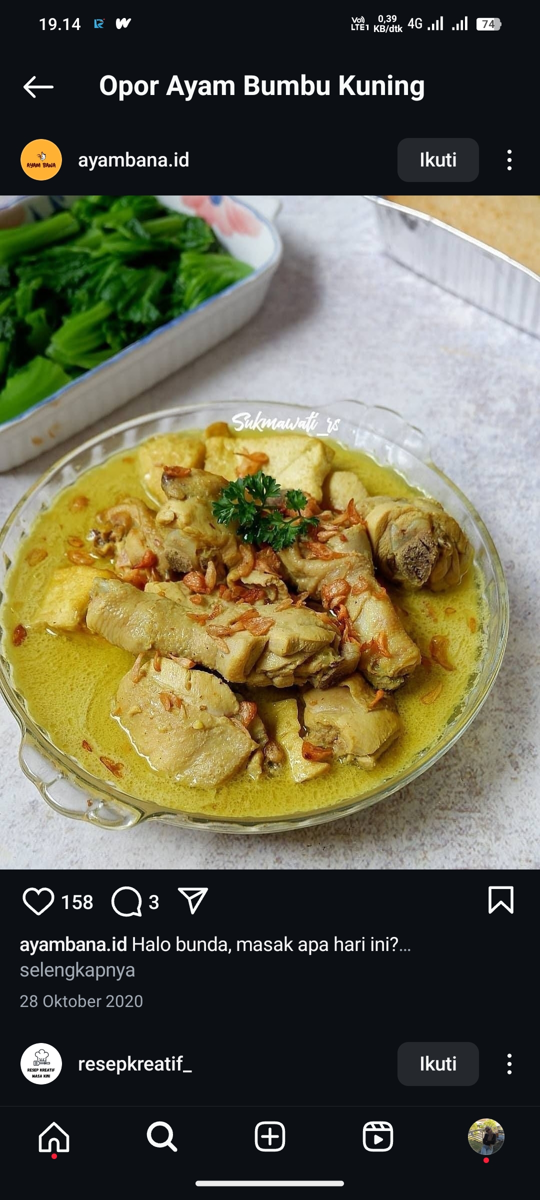 Opor Ayam Bumbu Kuning