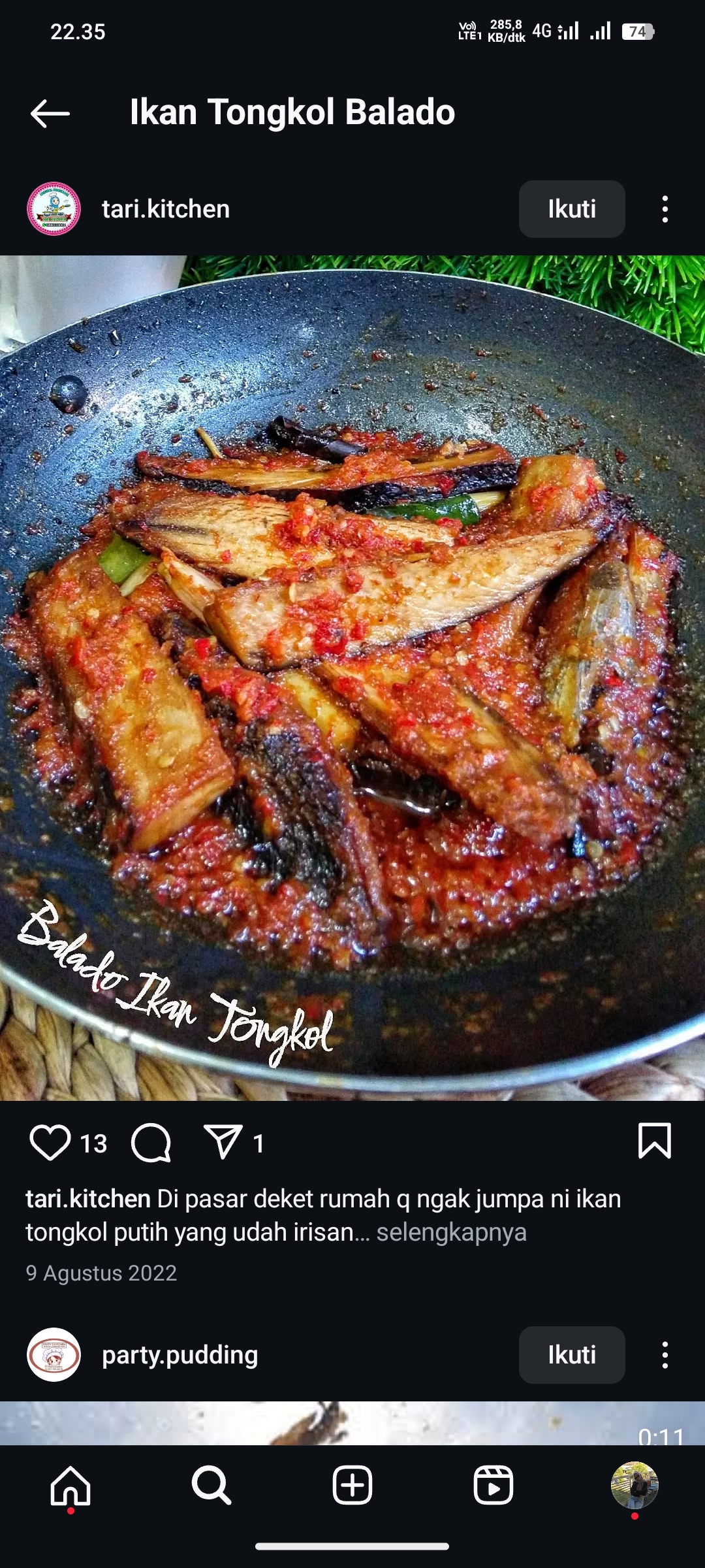 Ikan Tongkol Balado