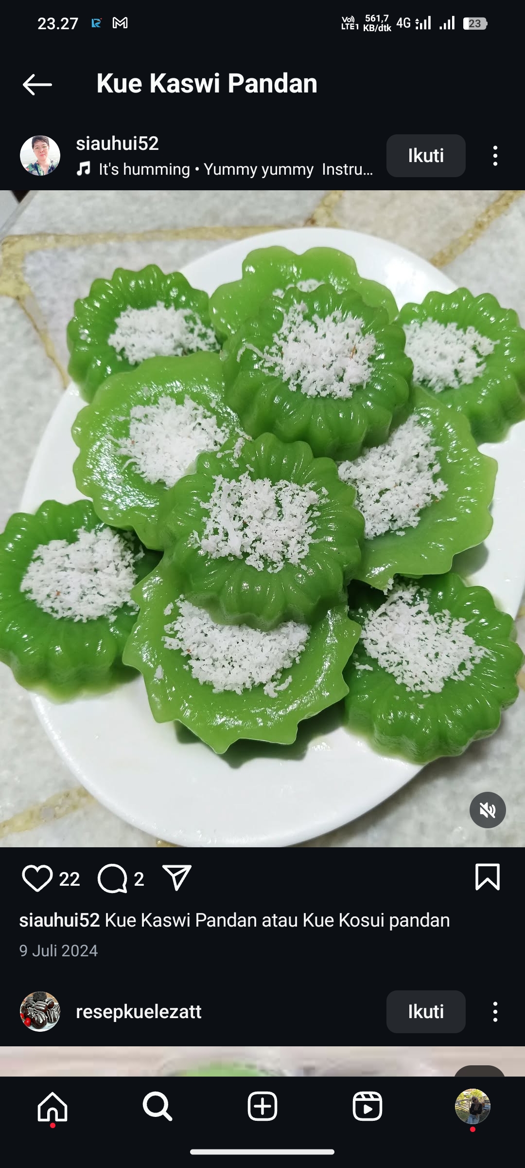 Kue Kaswi Pandan
