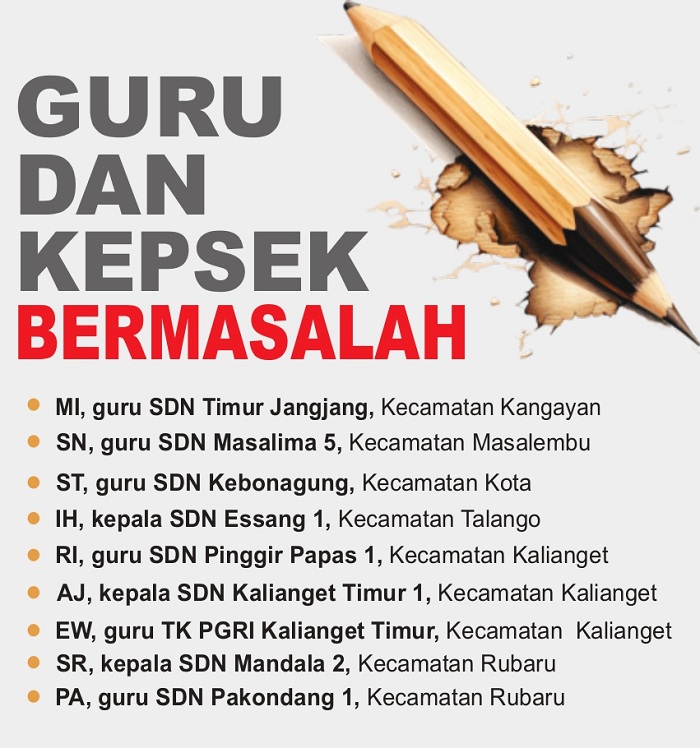 Grafis Guru dan Kepsek Bermasalah di Sumenep Selama 2024. (SIGIT AP/JPRM)