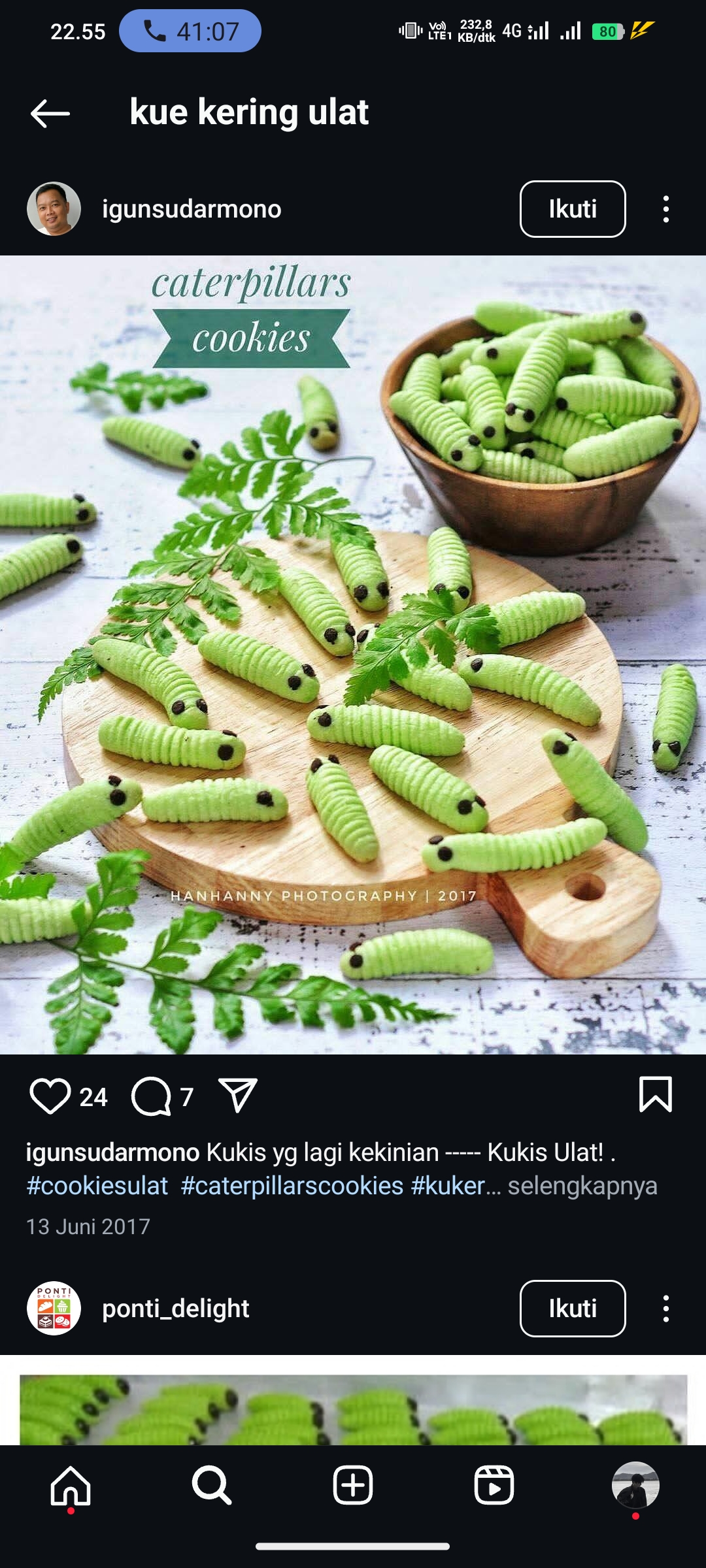 Kue Kering Ulat Daun