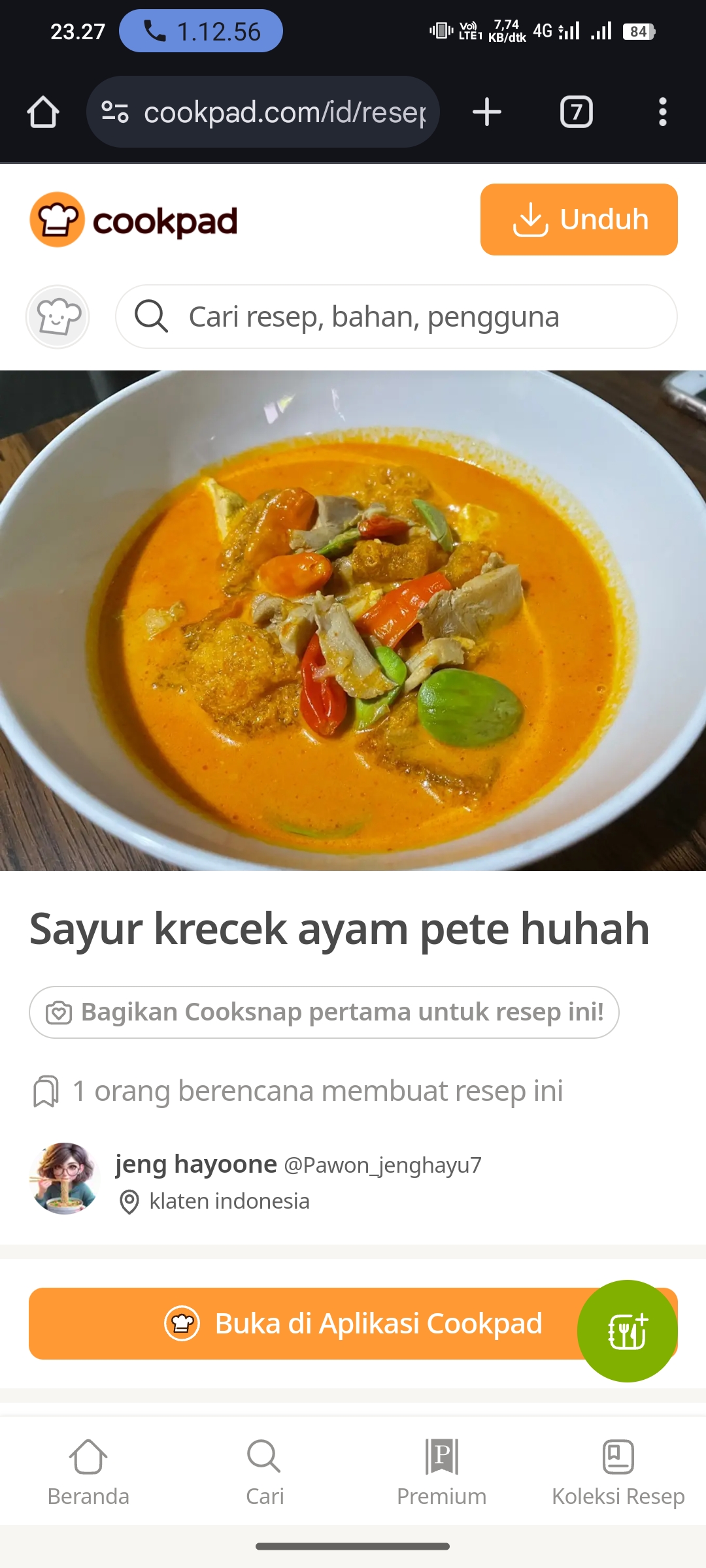 Sayur Krecek Ayam Pete