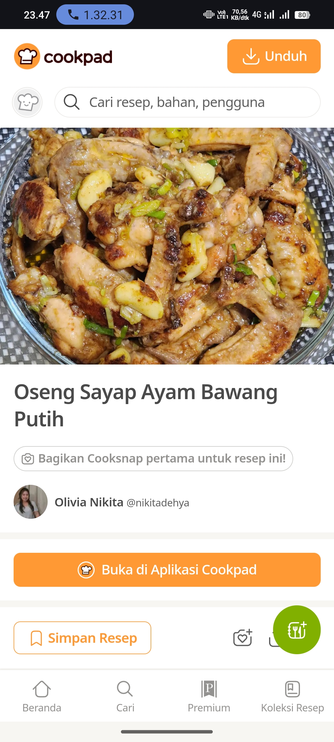Oseng Sayap Ayam Bawang Putih