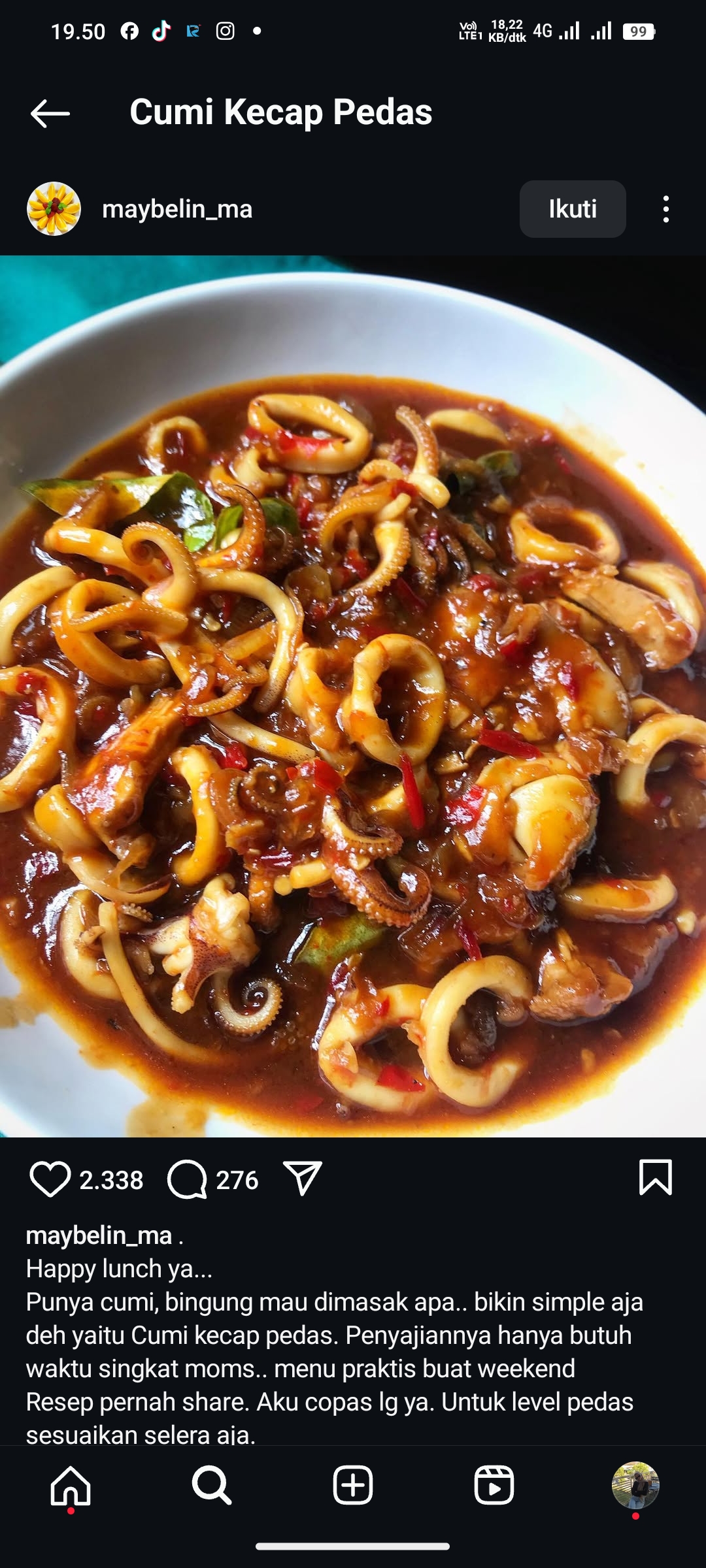 Cumi Kecap Pedas