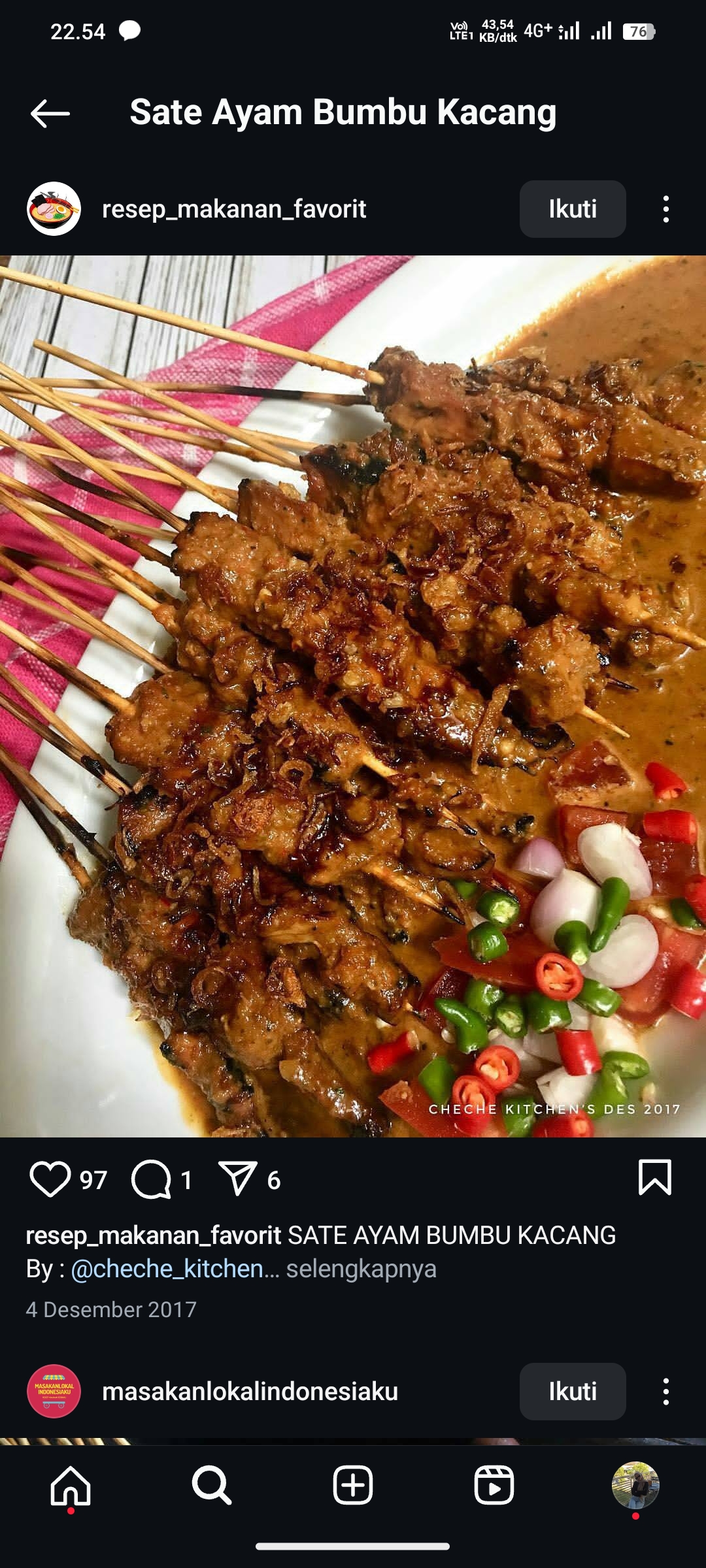 Sate Ayam Bumbu Kacang