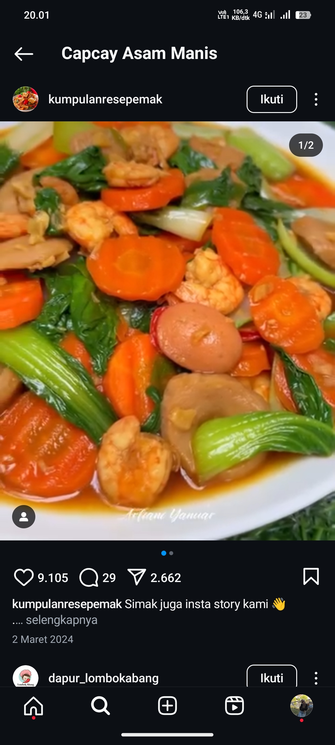 Capcay Asam Manis