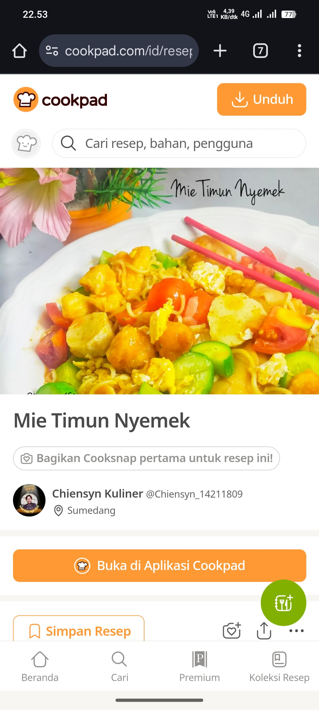 Mie Timun Nyemek