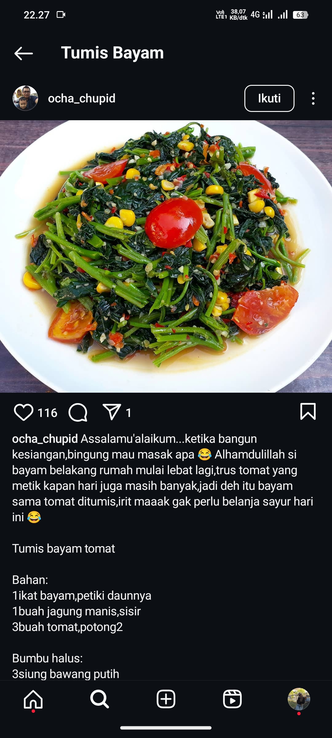 Tumis Bayam