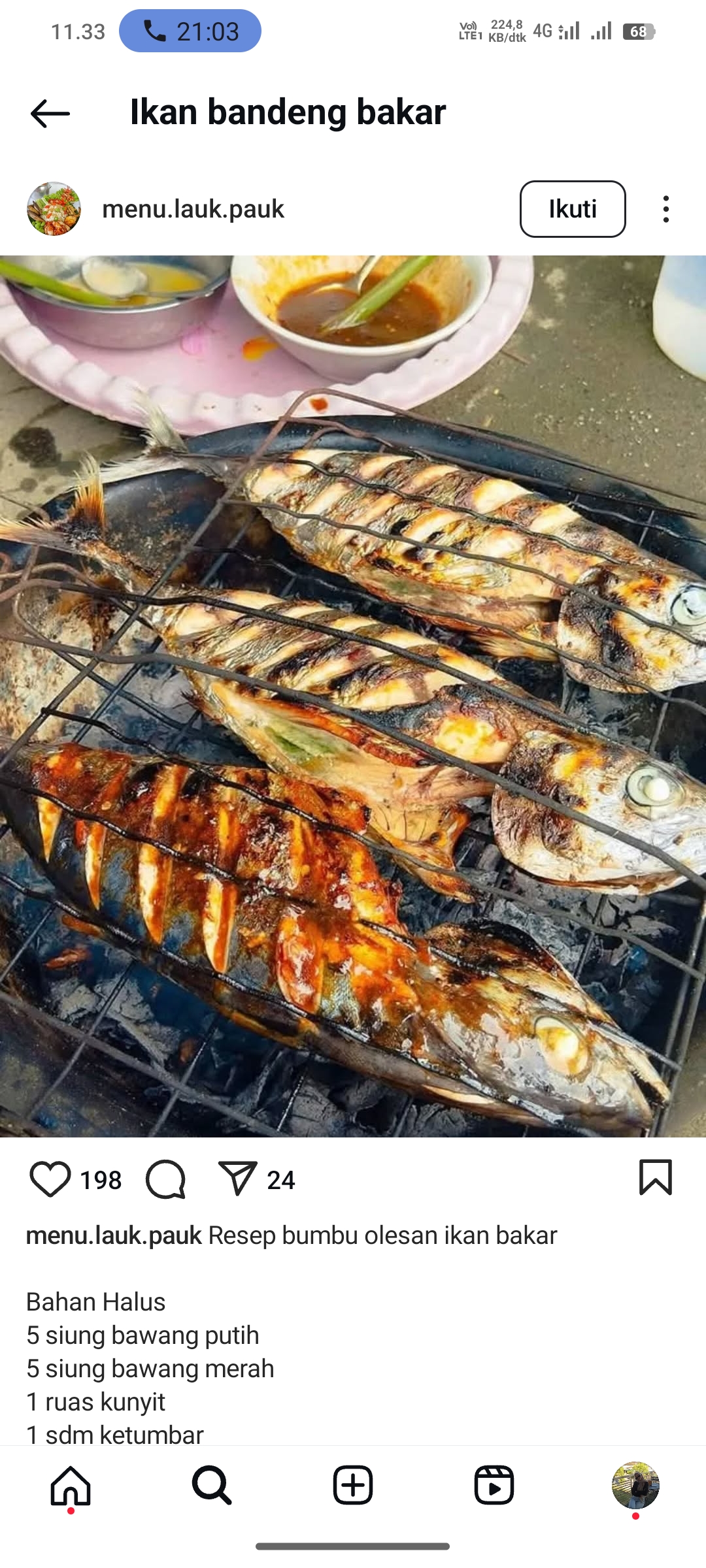 Ilustrasi Ikan Bandeng Bakar