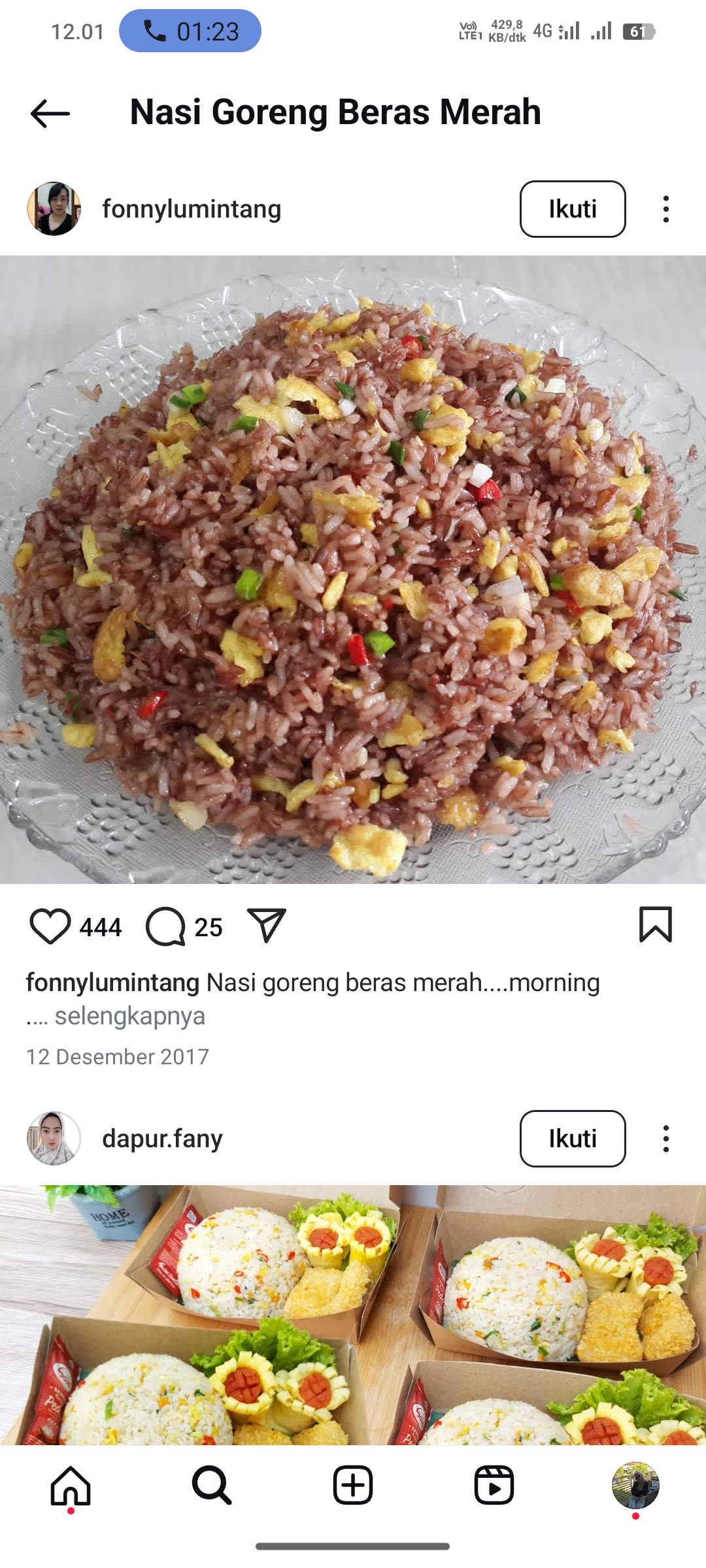 Nasi Goreng Beras Merah