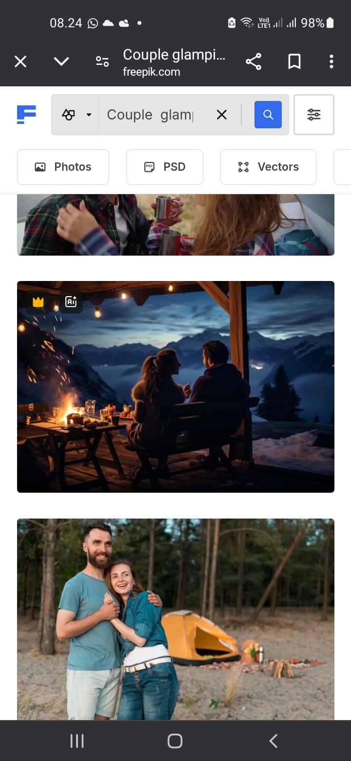 Ilustrasi Glamping Couple