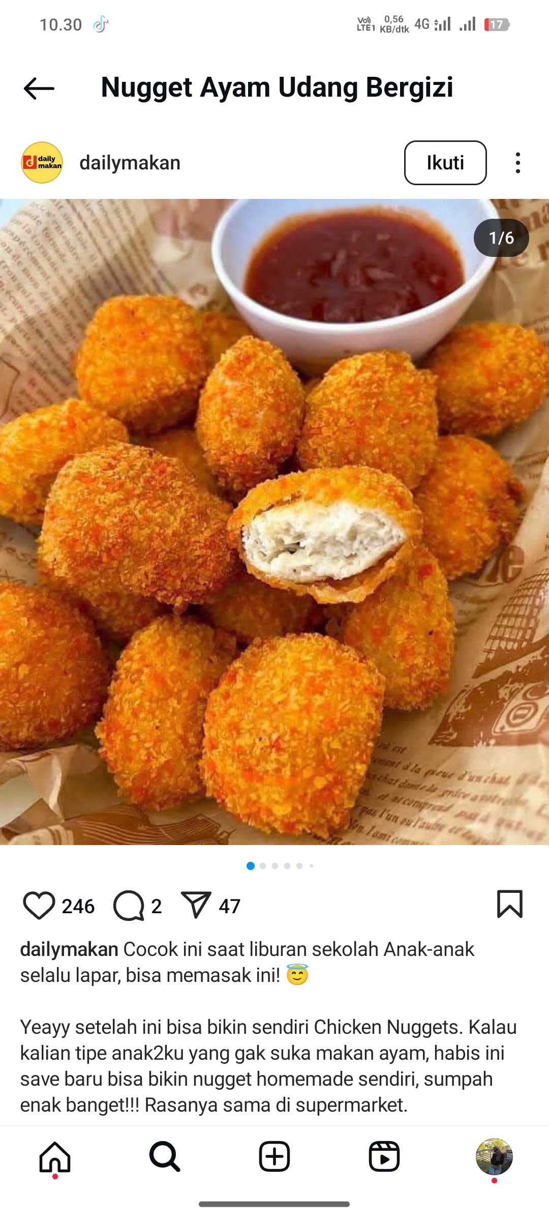 Ilustrasi Nugget Ayam Udang Bergizi