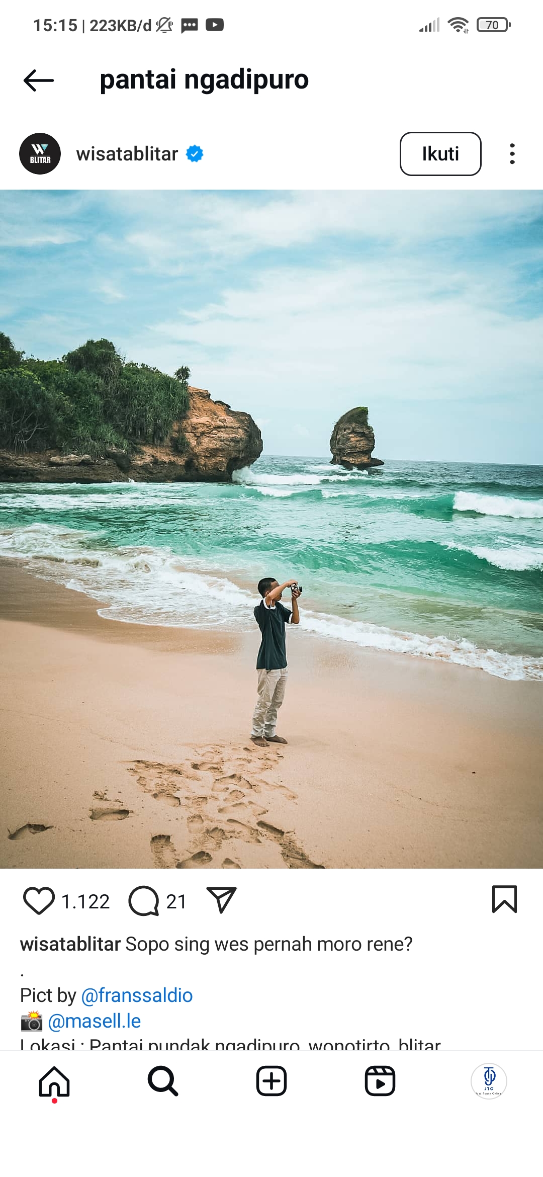 Pesona Pantai Ngadipuro Trenggalek