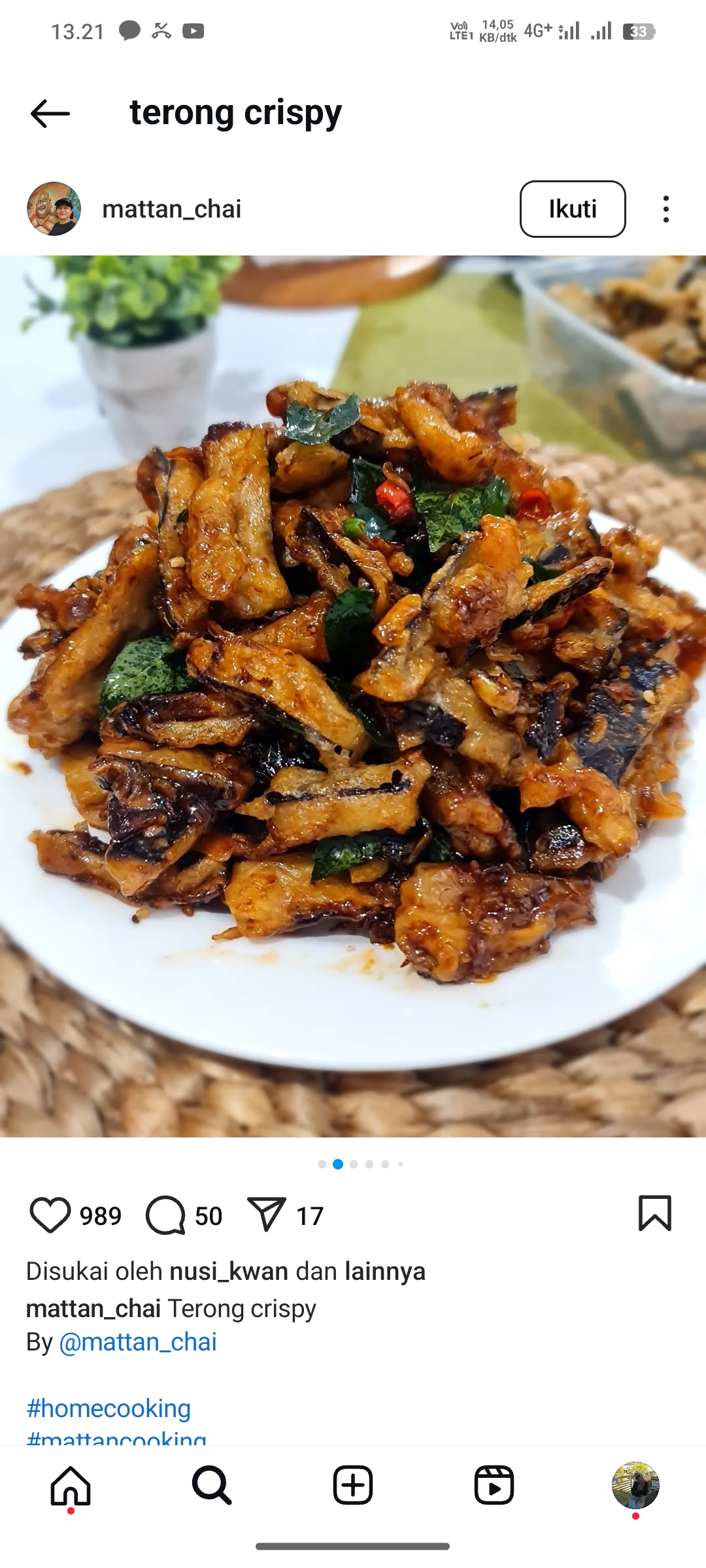 Terong Crispy Pedas Manis