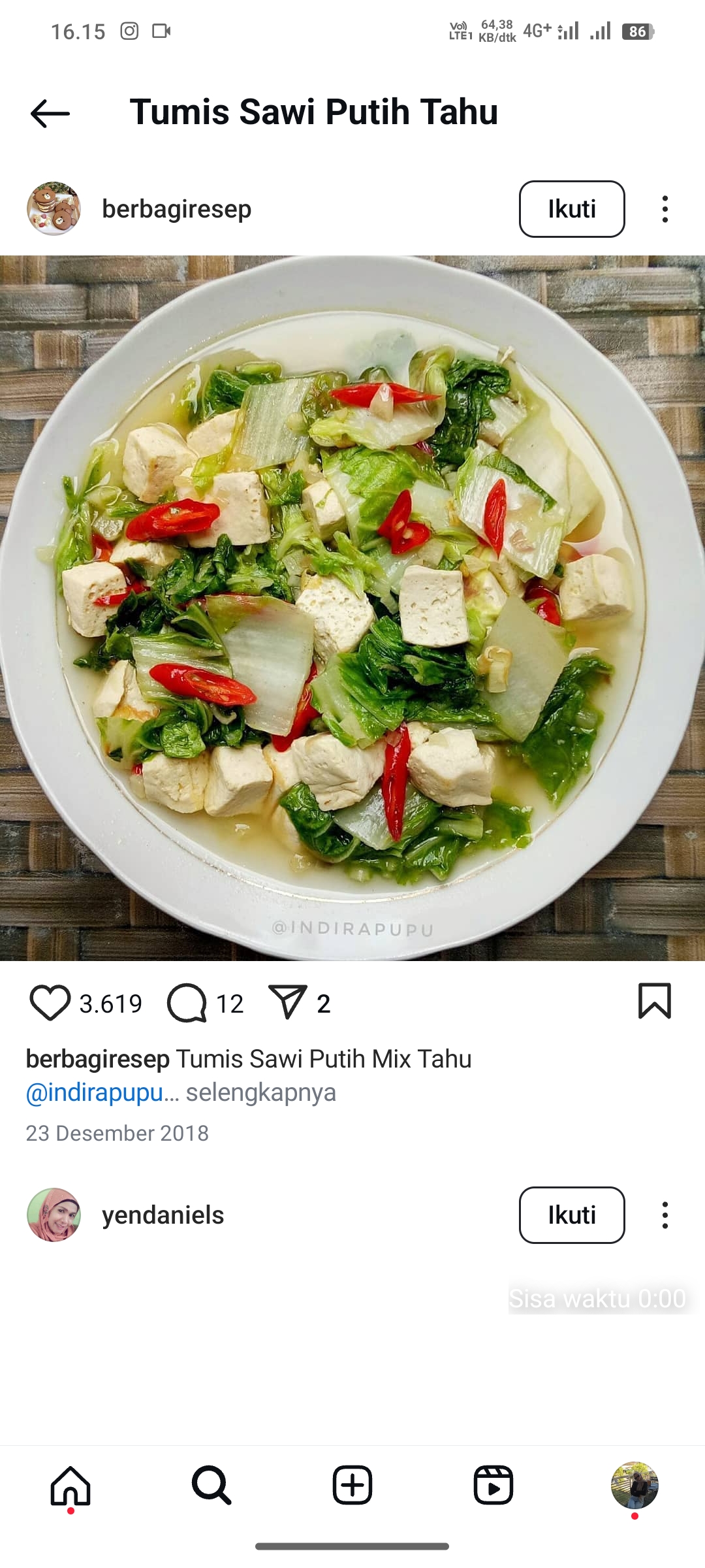 Tumis Sawi Putih