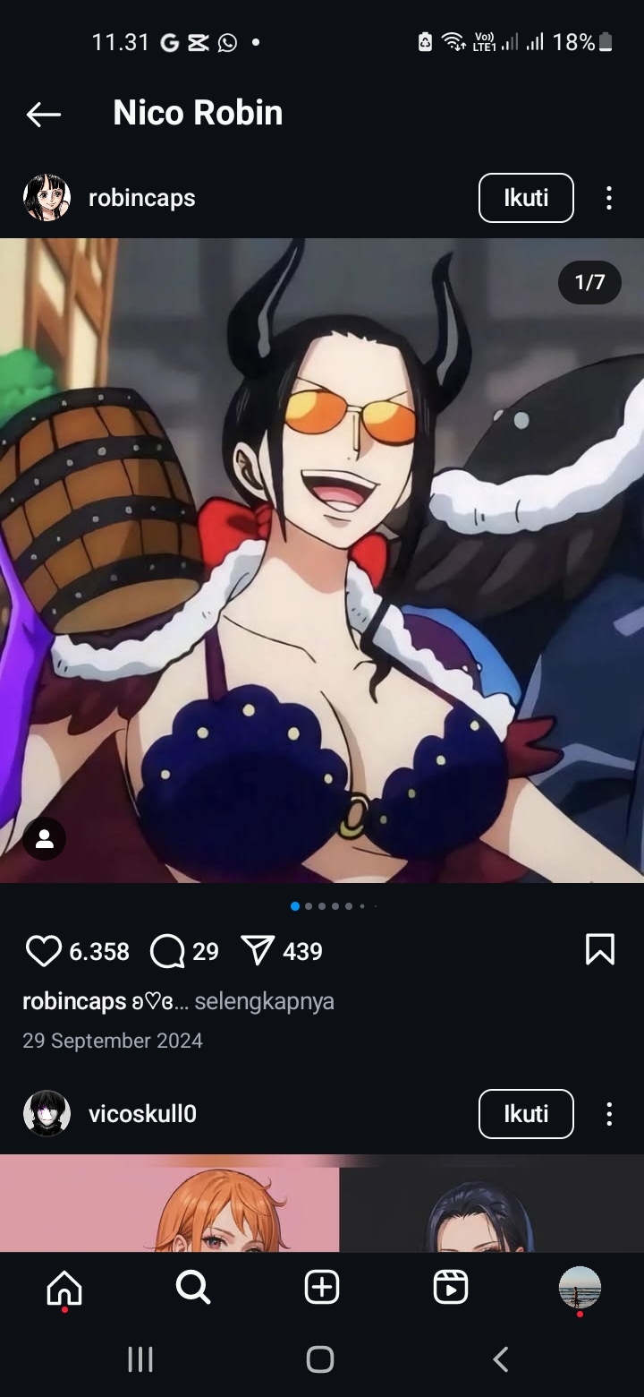 Nico Robin salah satu kru topi jerami