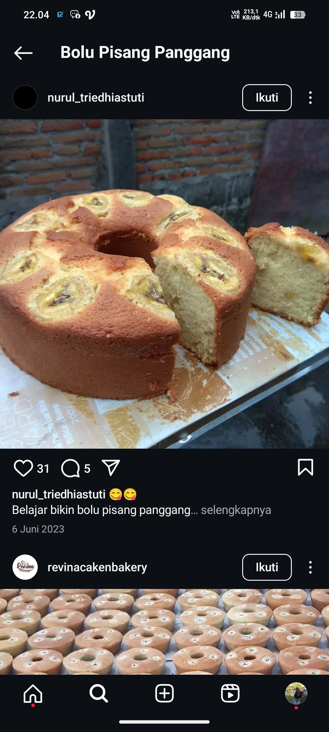 Bolu Pisang Panggang