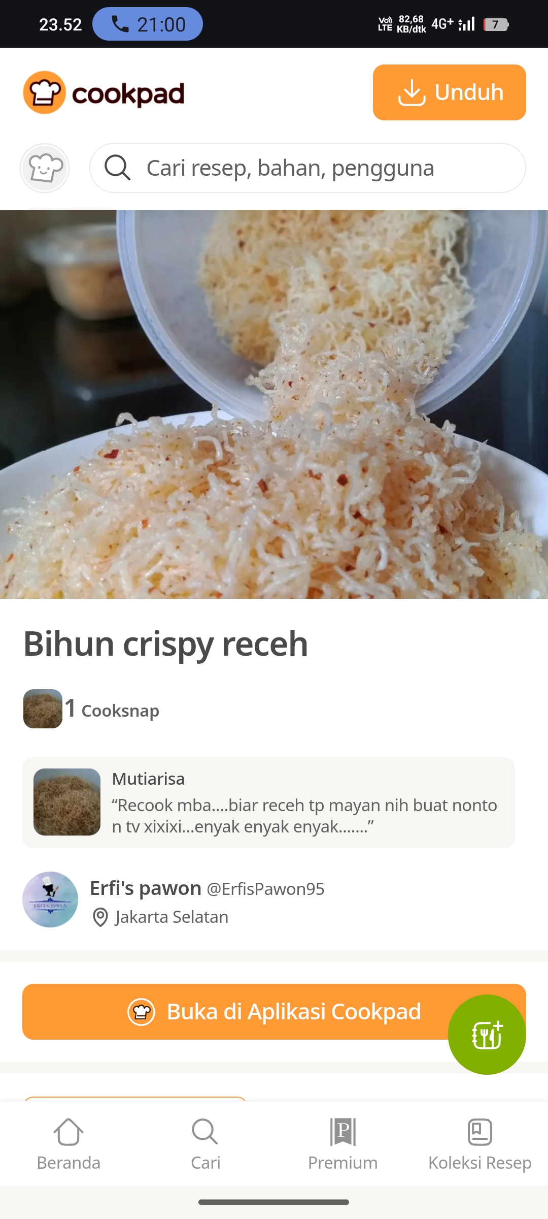 Bihun Goreng Krispi