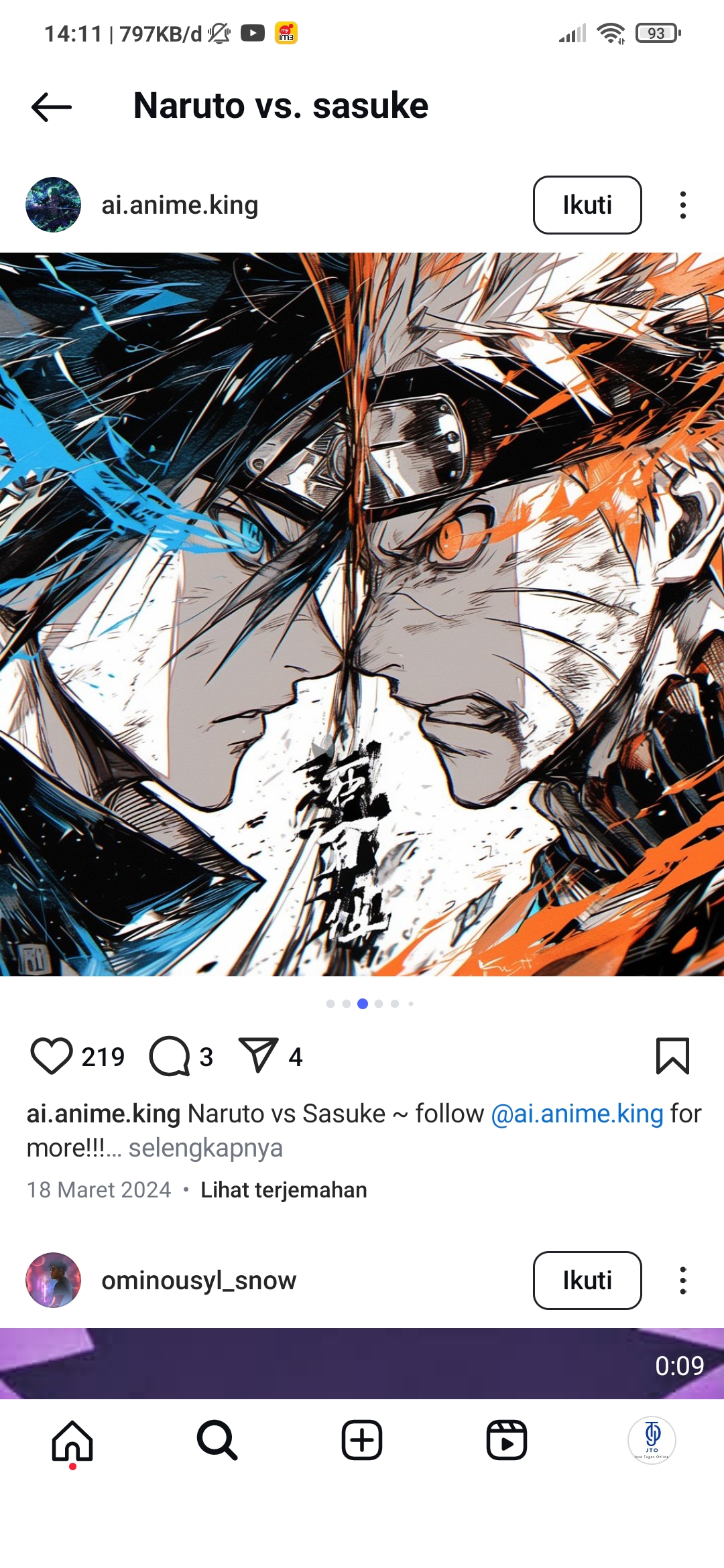 Naruto vs. Sasuke meruapakan rival yang paling epic